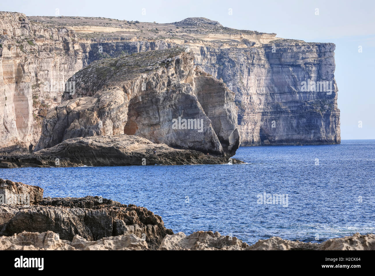 Fungus Rock, Dwejra Bay, Gozo, Malta Stock Photo