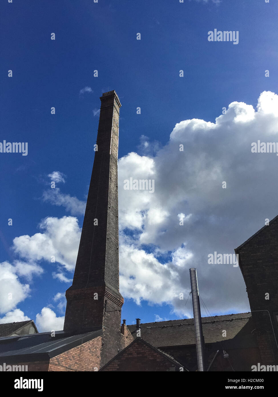 Chimney belonging to one of the pottery factories. In Burslem, Stoke On Trent, England. Stock Photo