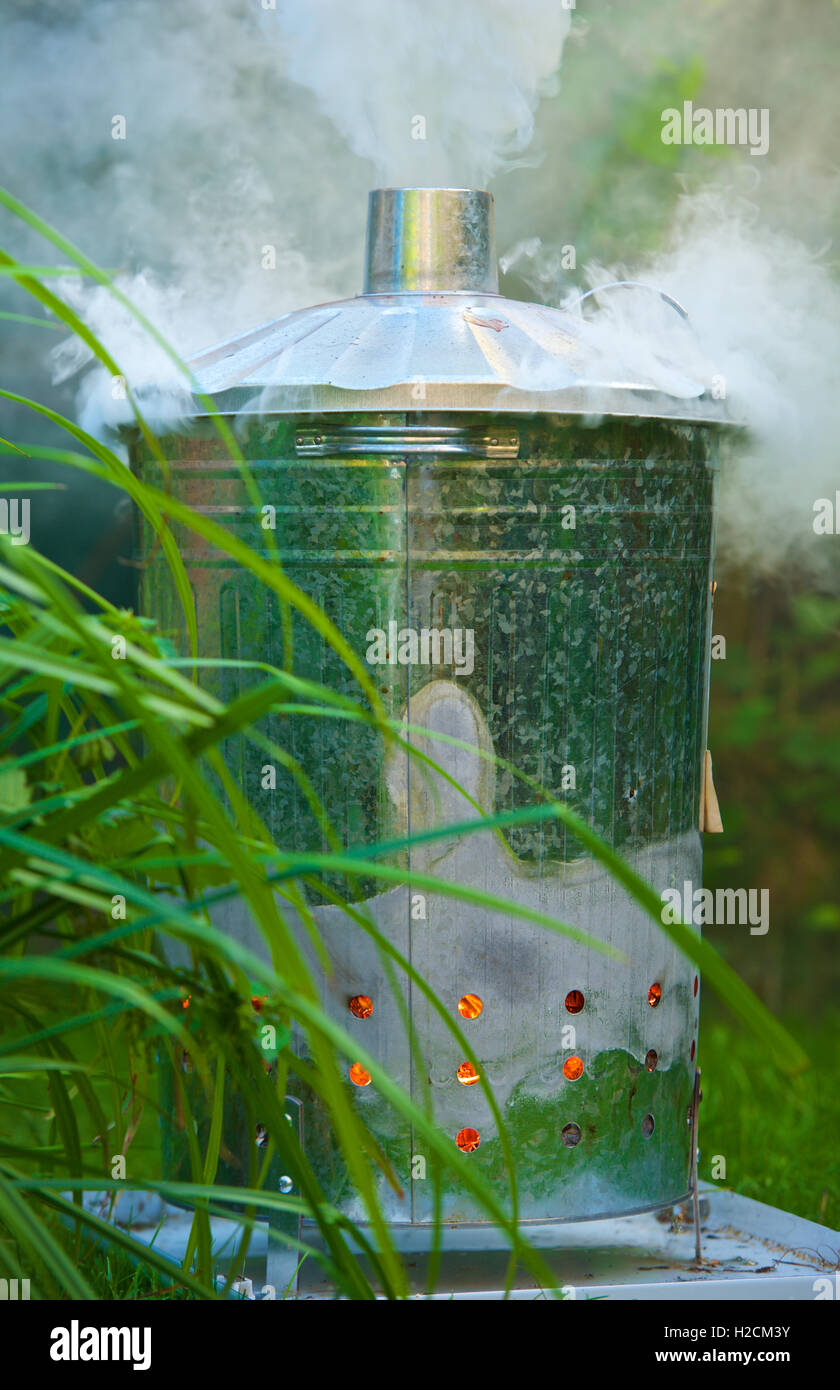 Burning Garden Waste Stock Photo