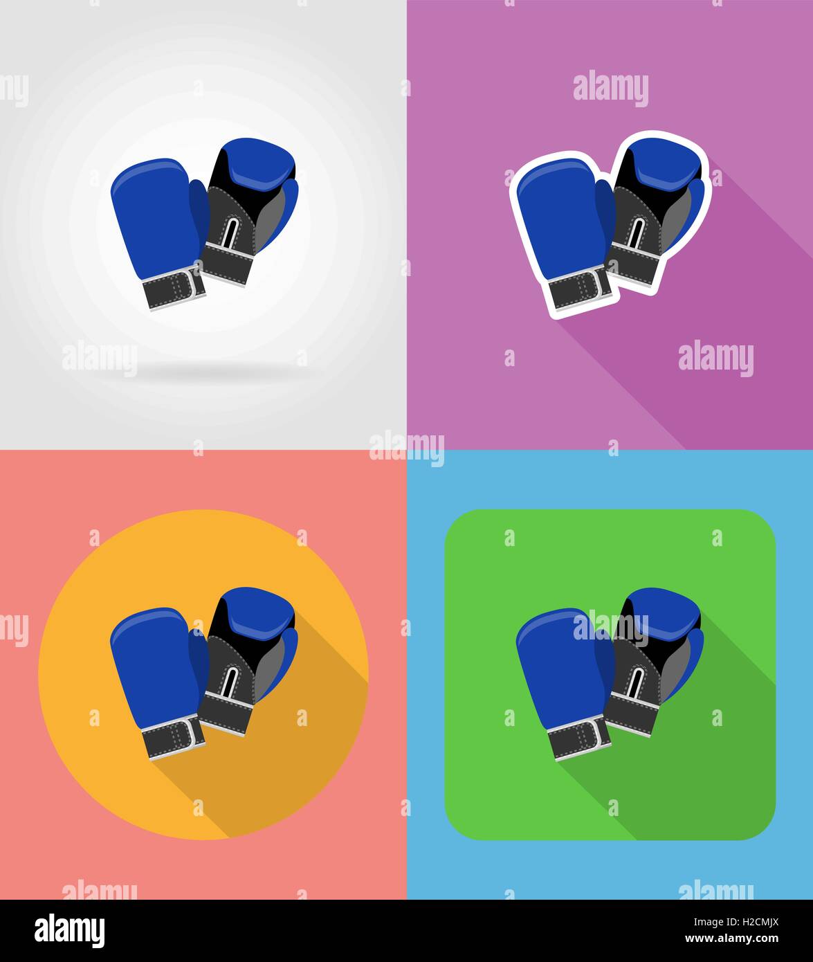 boxing gloves flat icons vector illustration isolated on background ...