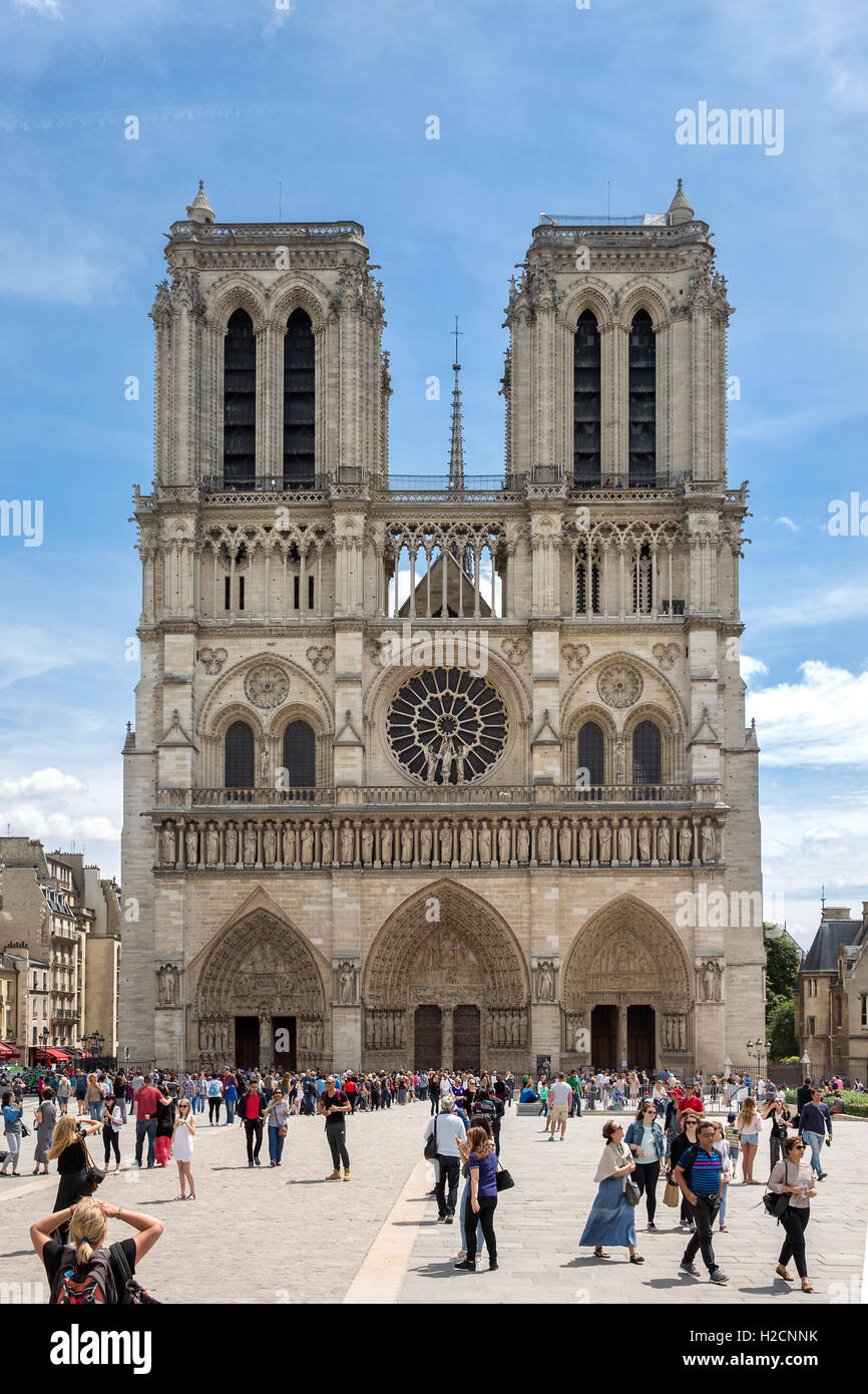 Notre Dame Cathedral in Paris, France Stock Photo