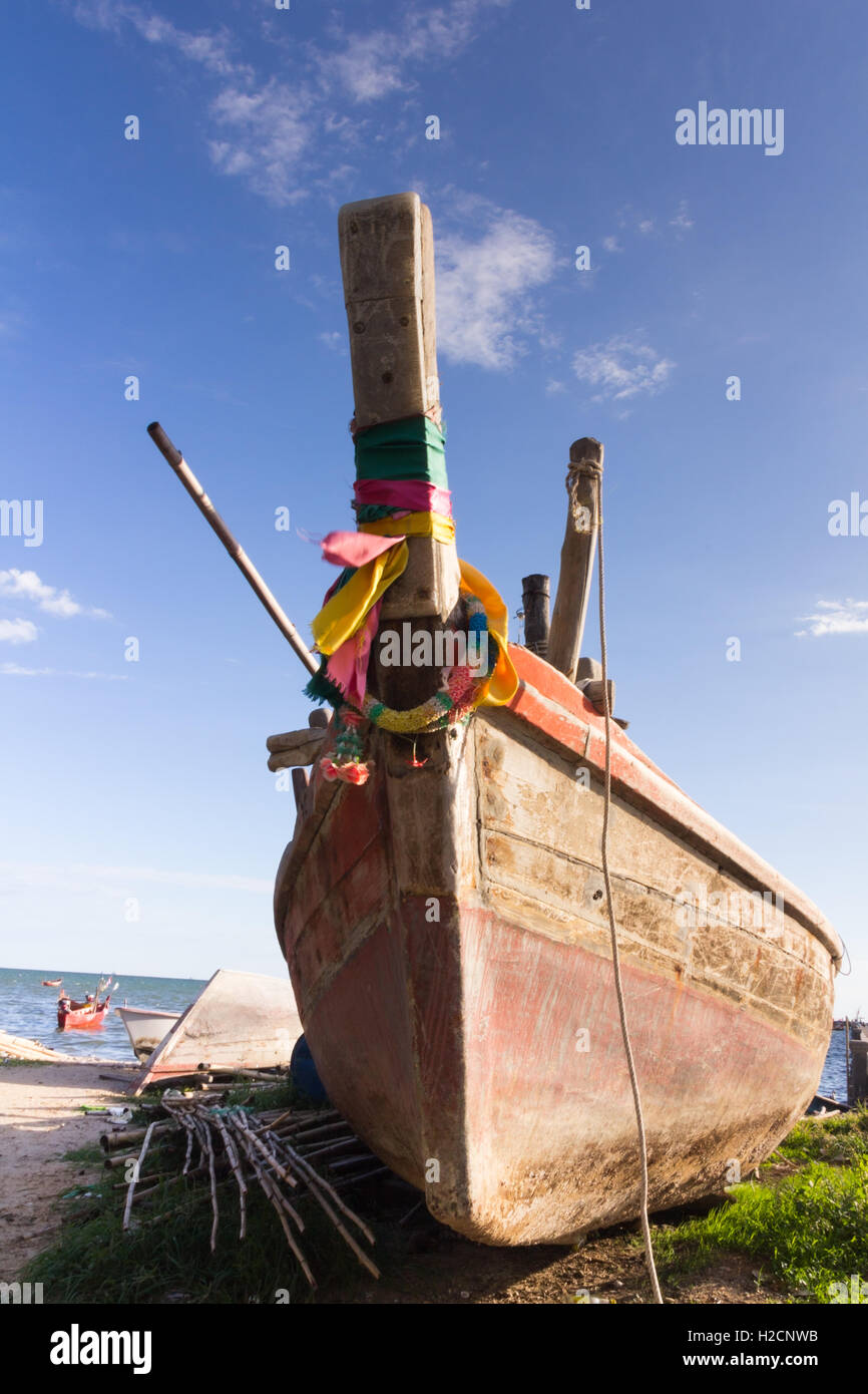 fishing boat on the sea with sunset time Stock Photo - Alamy