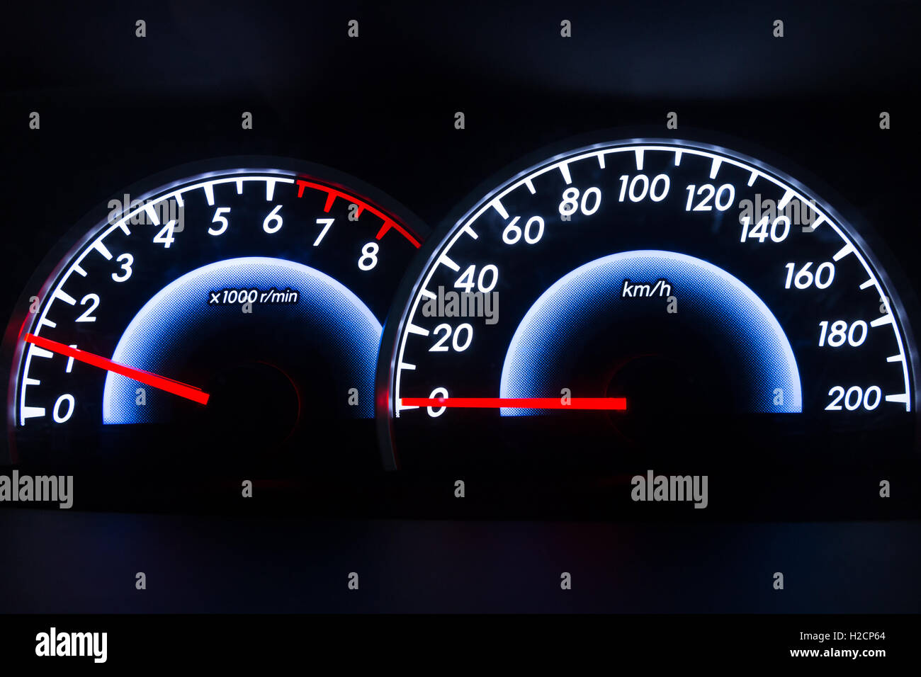 close up of speedometer car Stock Photo Alamy