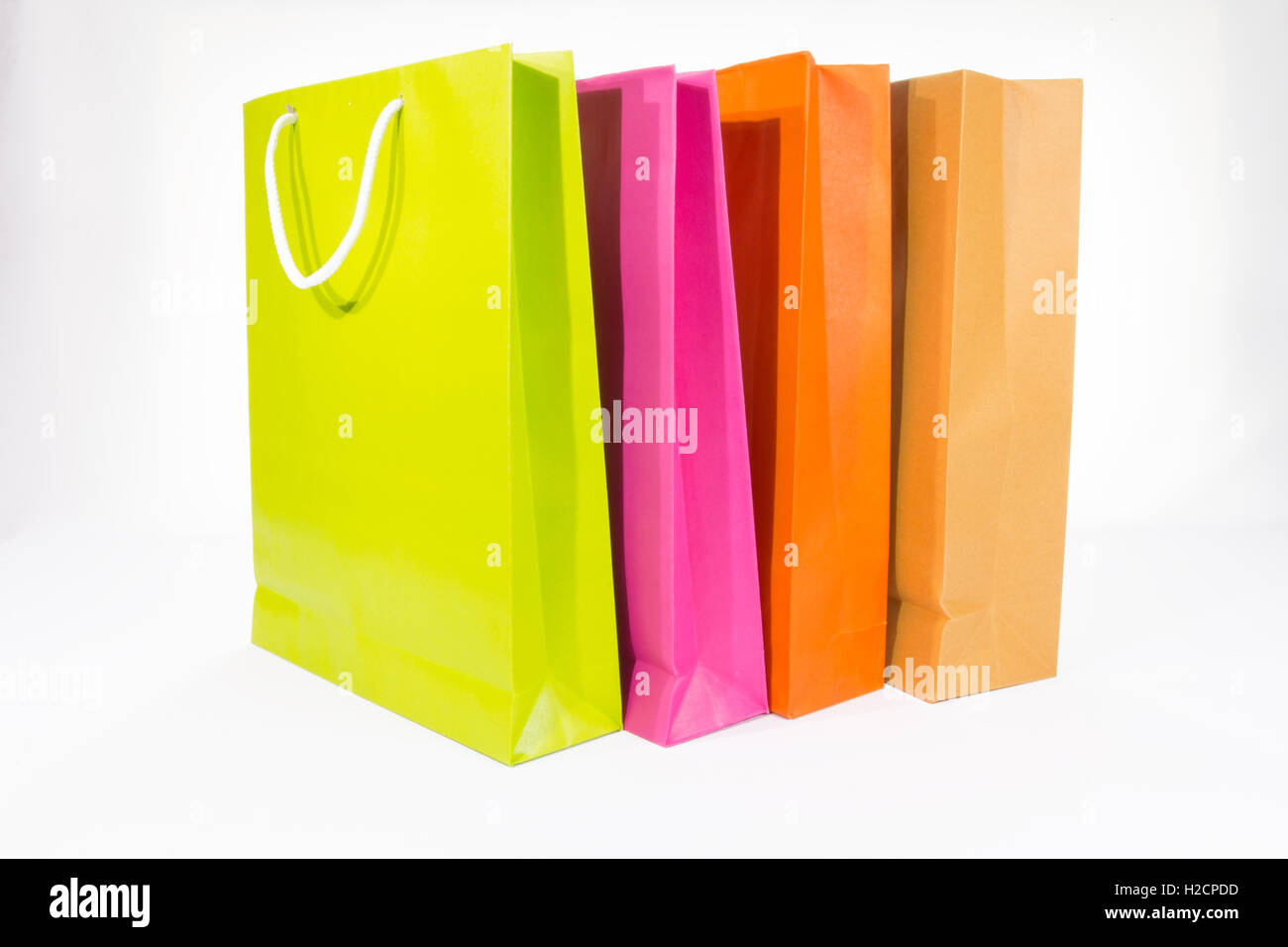 Shopping paper bags  isolated on white background Stock Photo