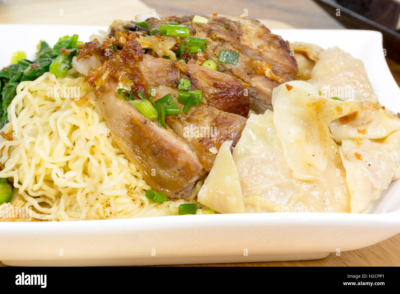 Noodle pork grill with dumpling Stock Photo Alamy