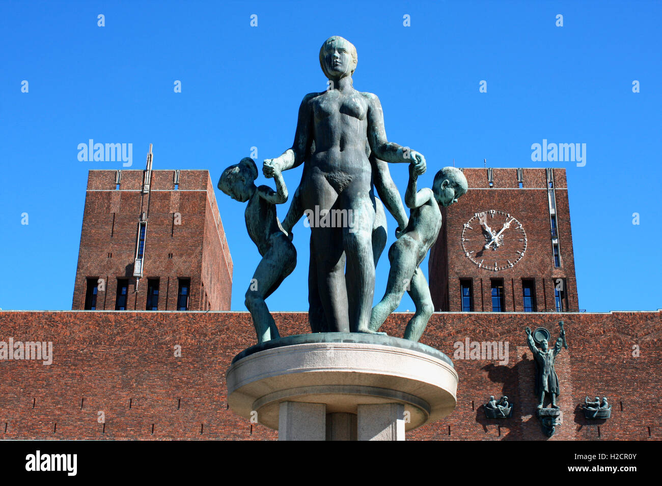 large and amasing City Hall (Radhuset), Oslo, Norway Stock Photo