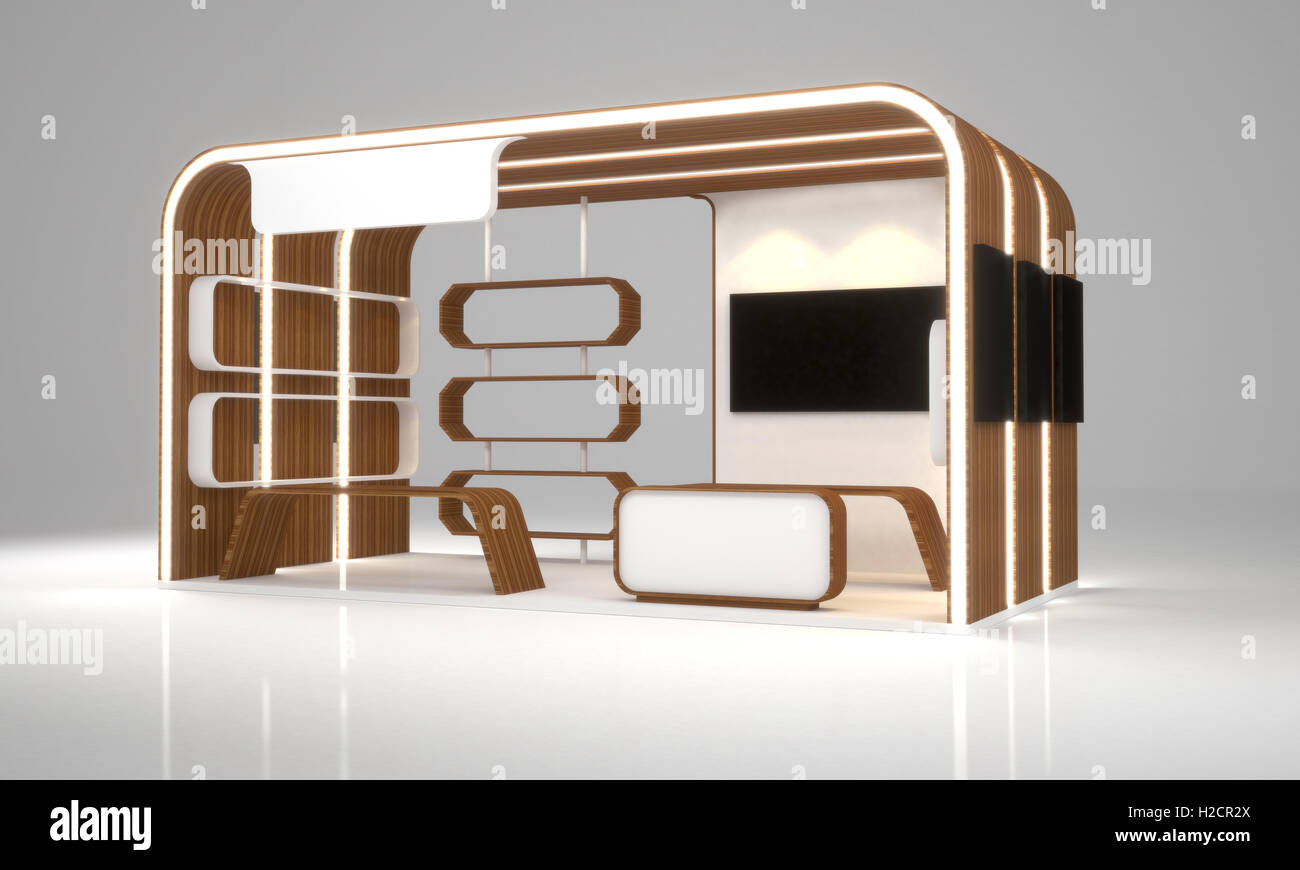 blank modern booth exhibition design Stock Photo