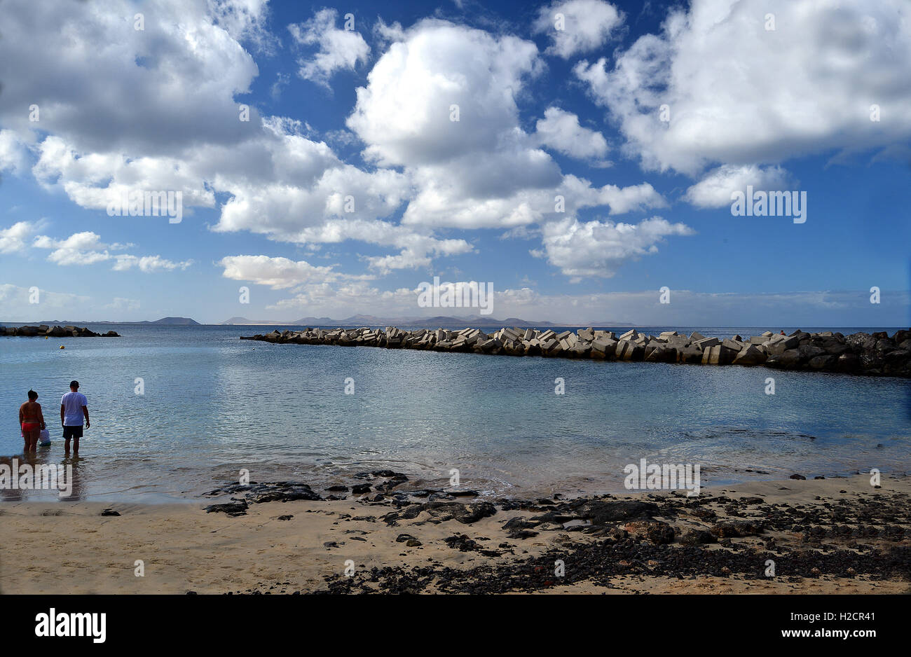 Flamingo Beach Playa Blanca Lanzarote Canary Islands Stock Photo - Alamy