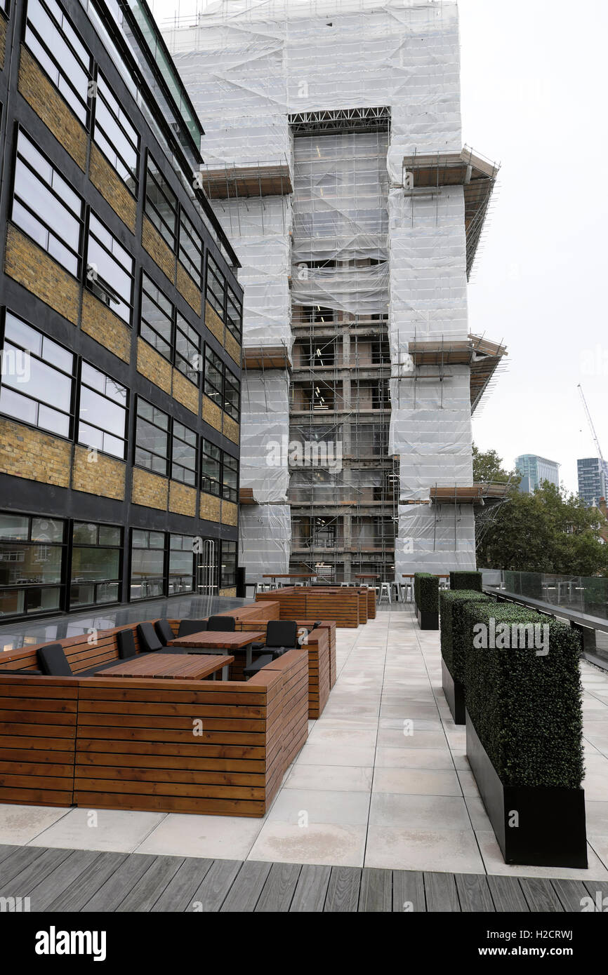 Roof Garden Patio outside the Warehouse at The Bower office complex