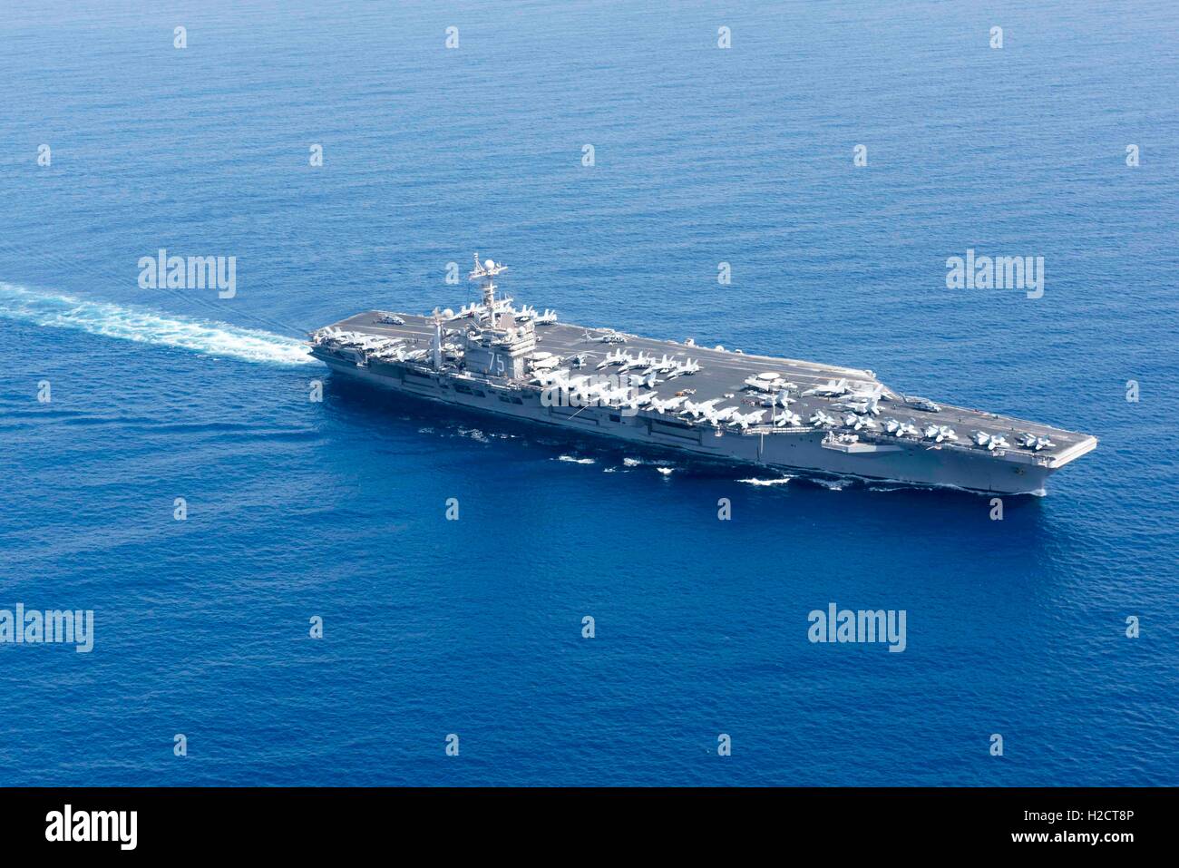 The USN Nimitzclass aircraft carrier USS Harry S. Truman transits the