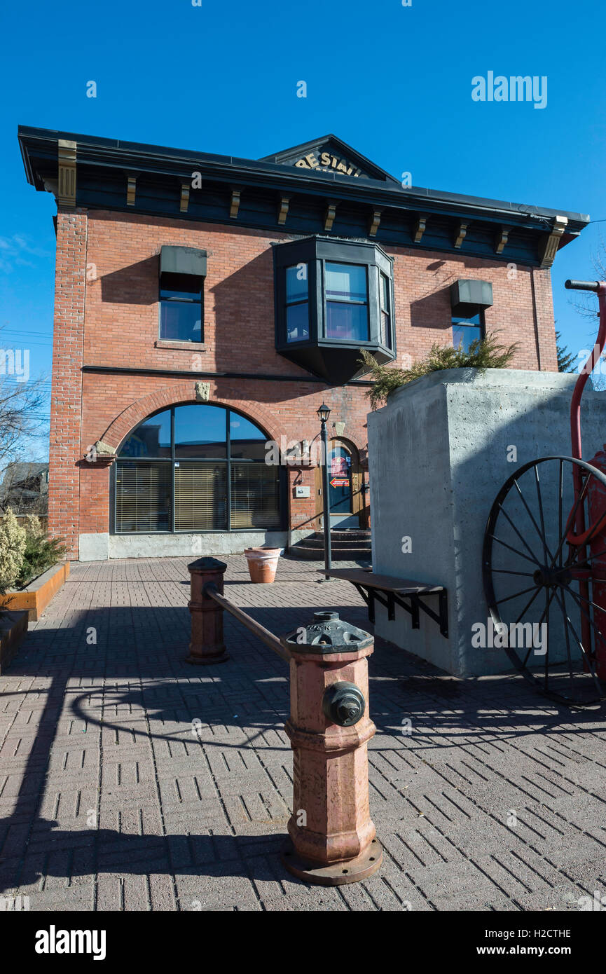 Historic old fire station, Fire Station No. 3, built in 1906, Inglewood, Calgary, Alberta, Canada Stock Photo