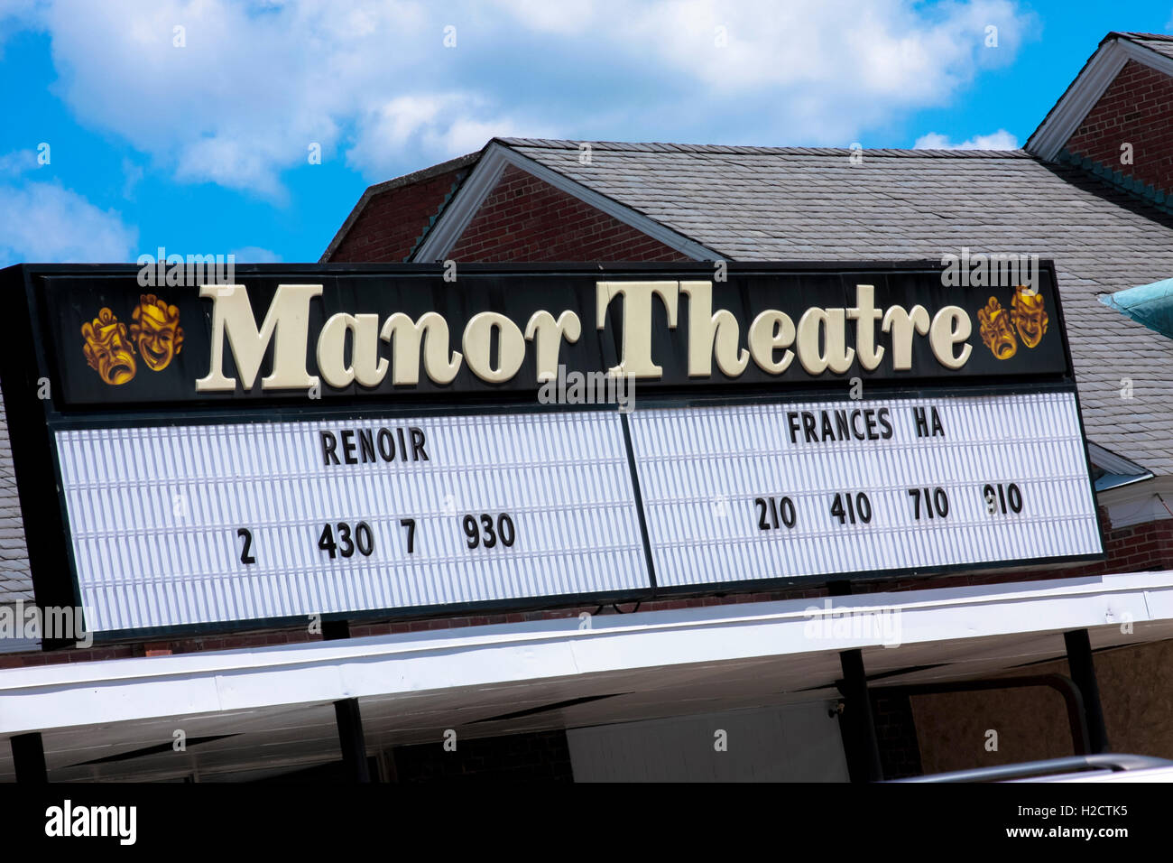 The Manor Theatre in Charlotte, NC Stock Photo