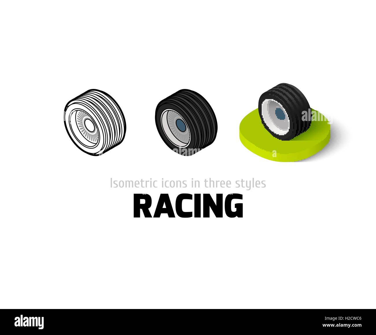 Racing icon in different style Stock Vector