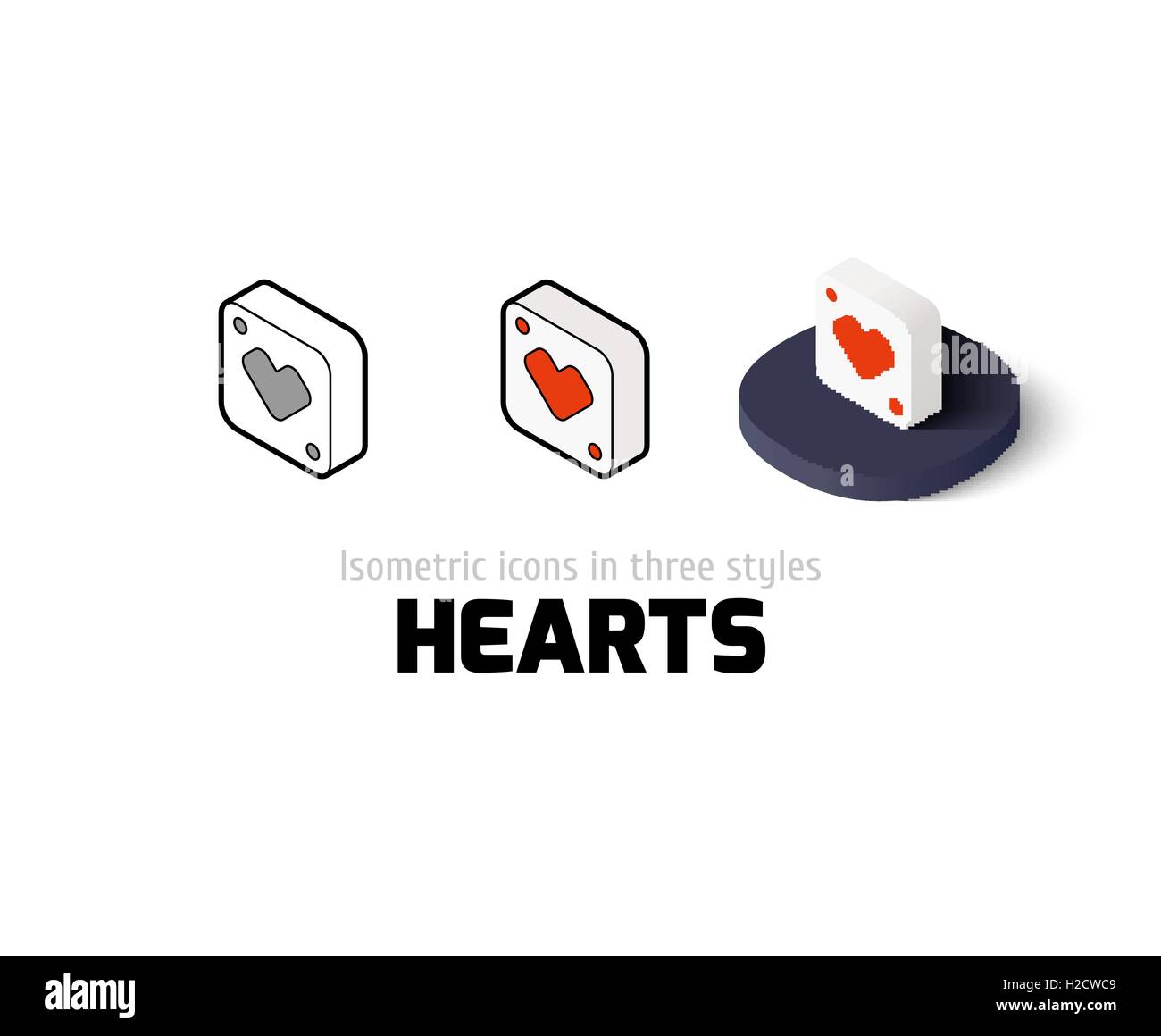 Hearts icon in different style Stock Vector Image & Art - Alamy