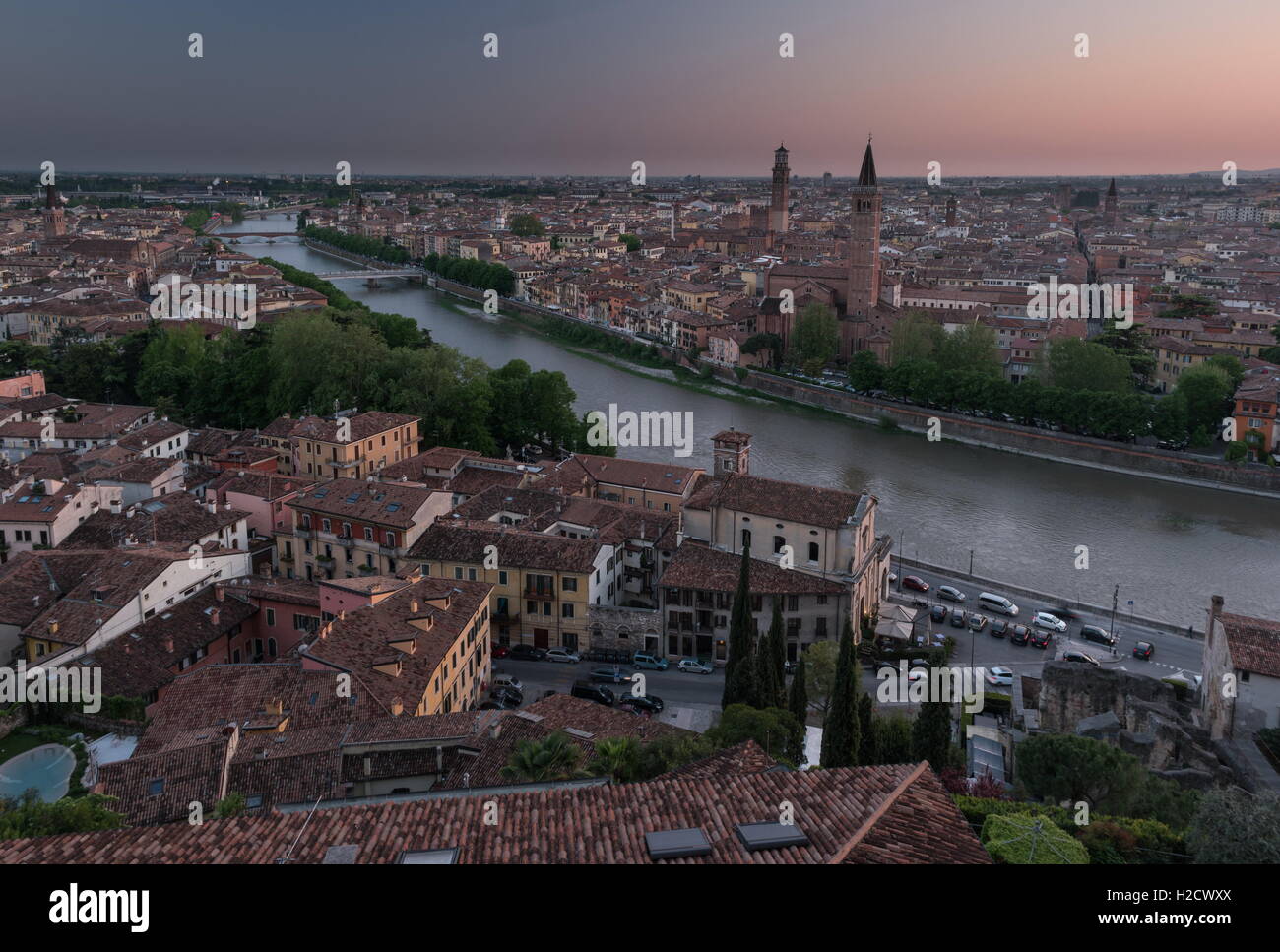Aerial view of Verona. Italy Stock Photo - Alamy