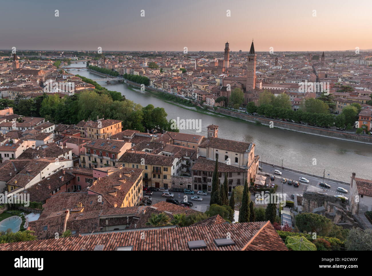 Aerial view of Verona. Italy Stock Photo - Alamy