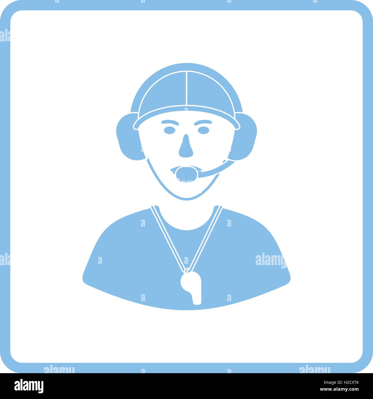 American football coach icon. Blue frame design. Vector illustration ...