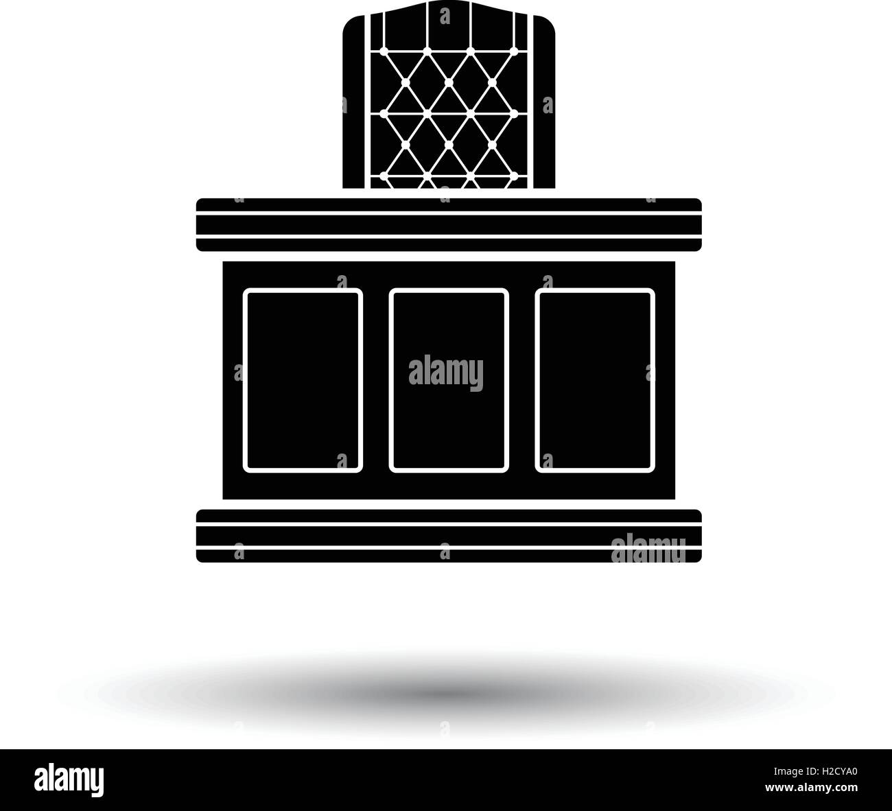 Judge table icon. White background with shadow design. Vector ...