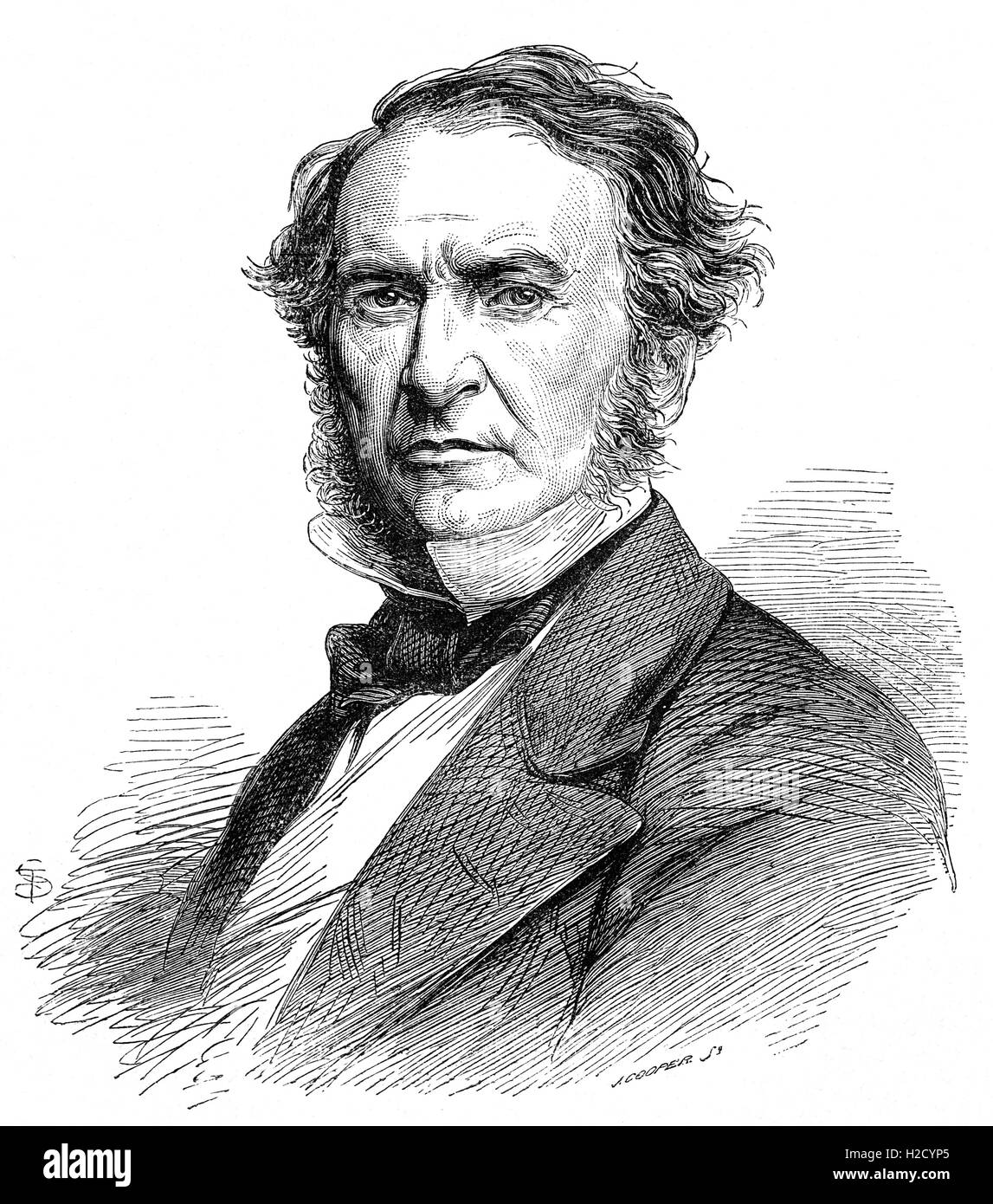 William Ewart Gladstone, (1809 – 1898) was a British Liberal politician. In a career lasting over sixty years, he served as Prime Minister on four separate occasions and served as Chancellor of the Exchequer four times. In May 1864 Gladstone said all mentally able men should  be enfranchised, but admitted that this would only come about once the working classes themselves showed more interest in the subject. Queen Victoria was not pleased with this statement and an outraged Palmerston considered it seditious incitement to agitation. Stock Photo