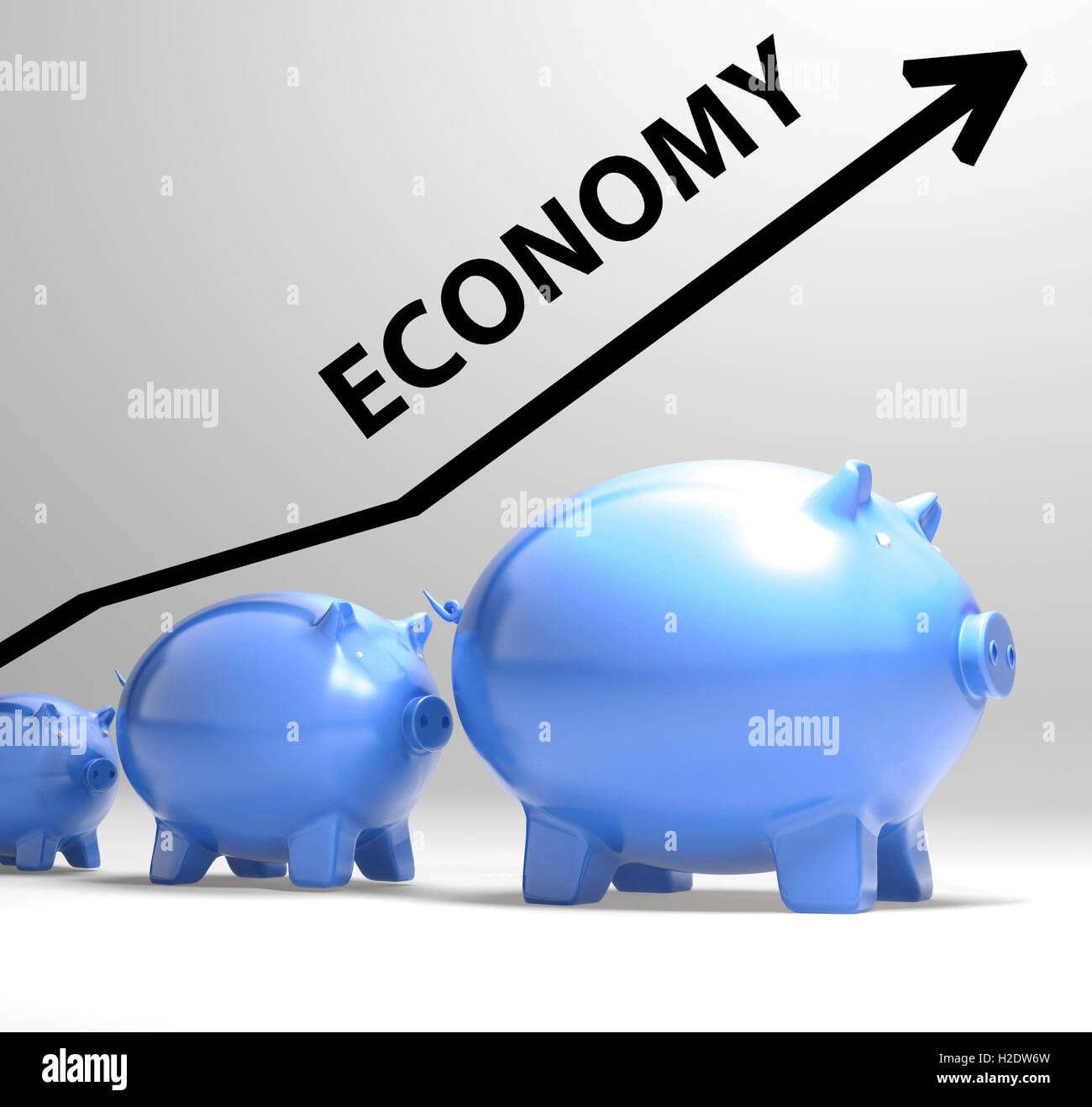 Economy Arrow Means Economic System And Finances Stock Photo