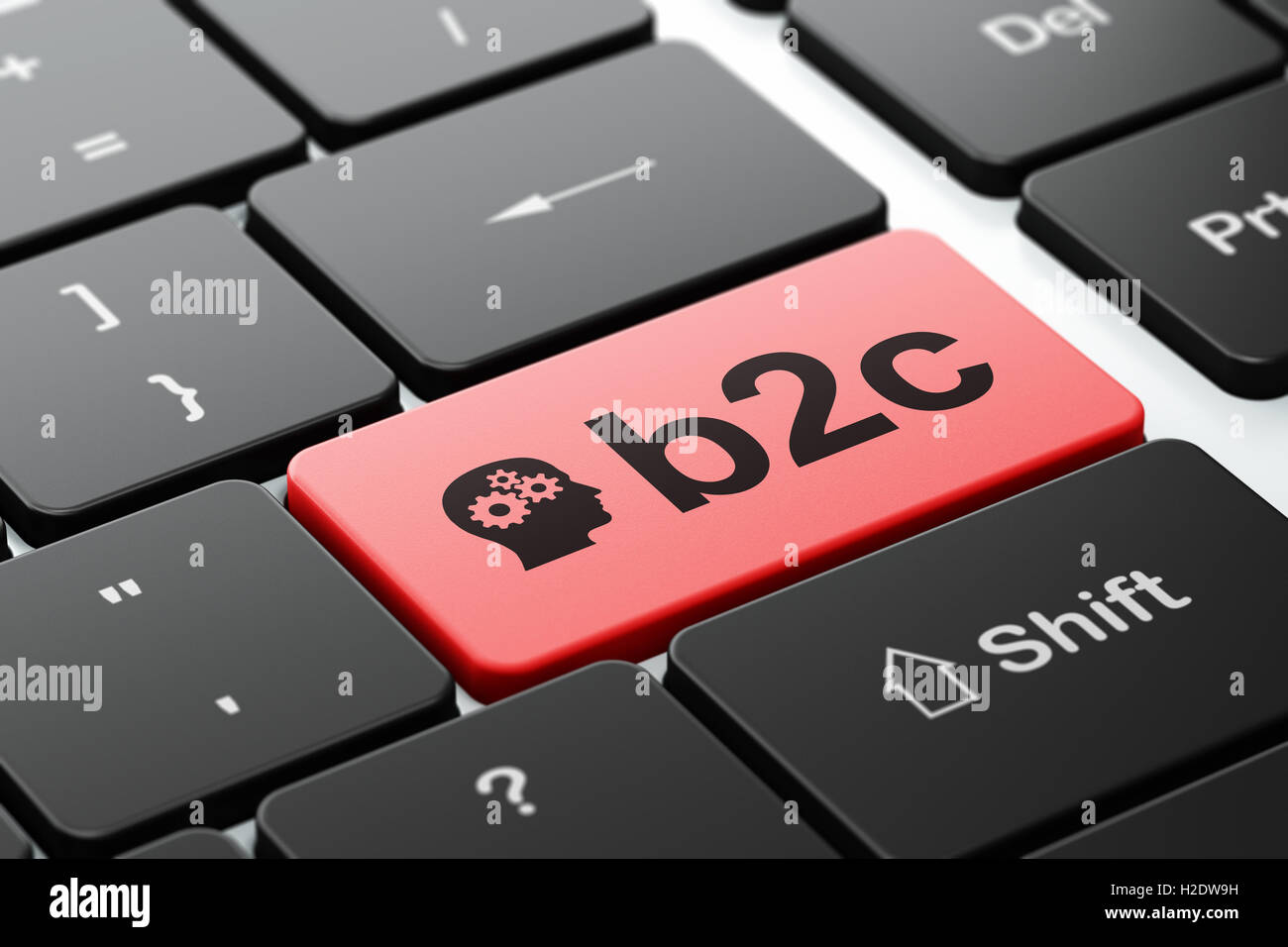 Business concept: Head With Gears and B2c on computer keyboard ...