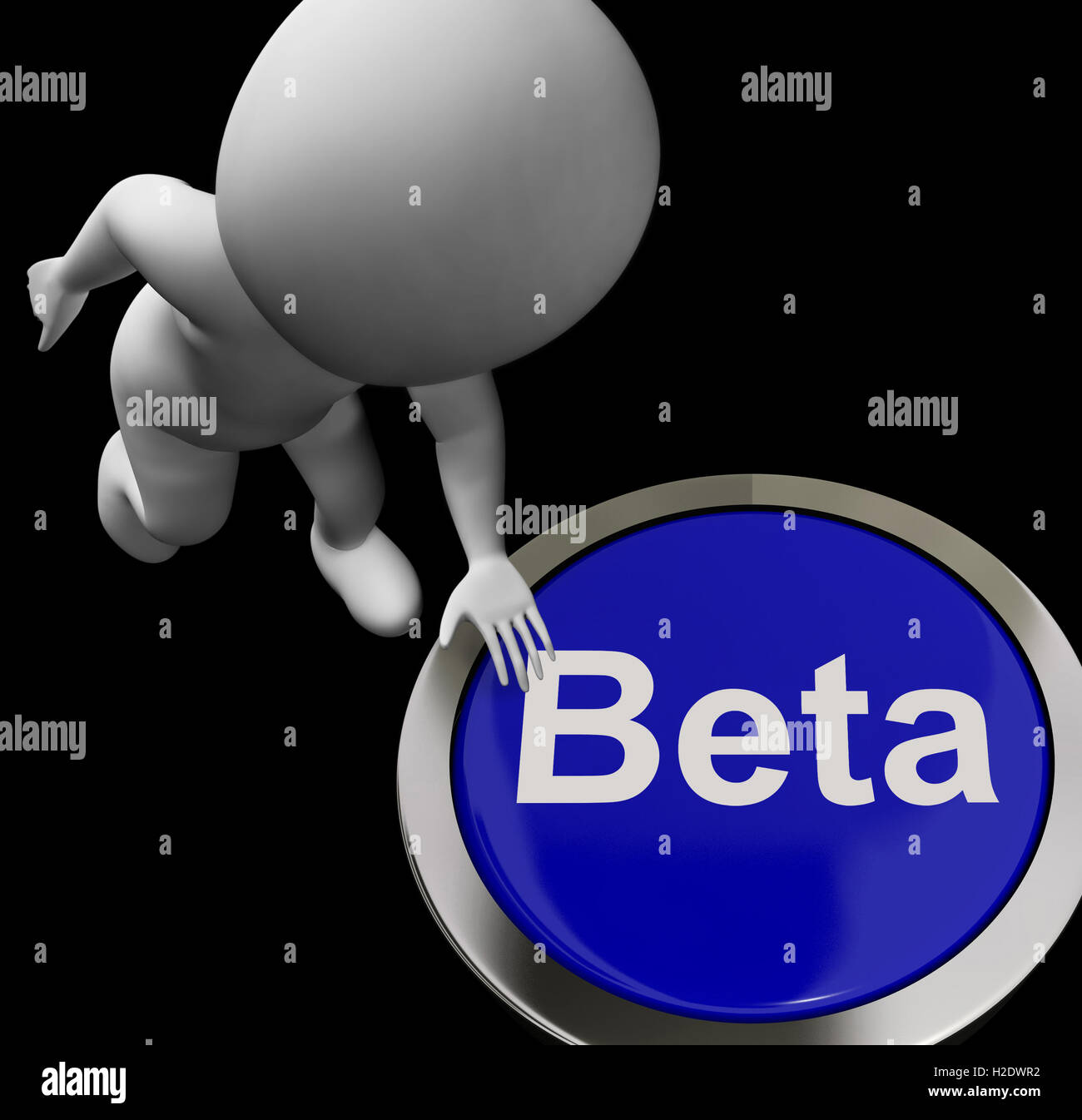 Beta Button Shows Software Testing And Development Stock Photo
