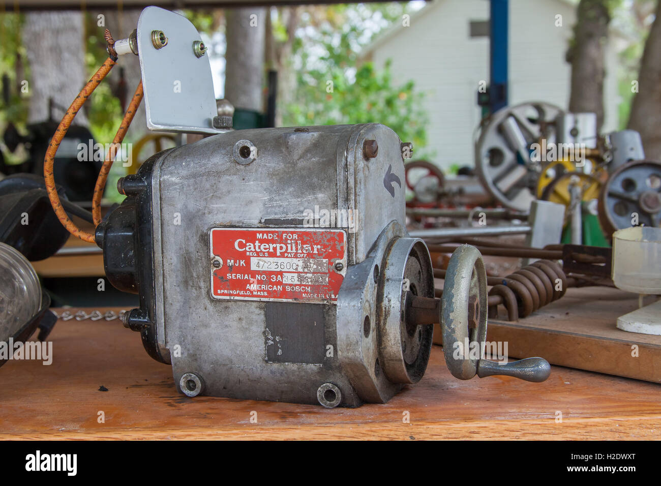 Antique Engine parts and tools Stock Photo Alamy