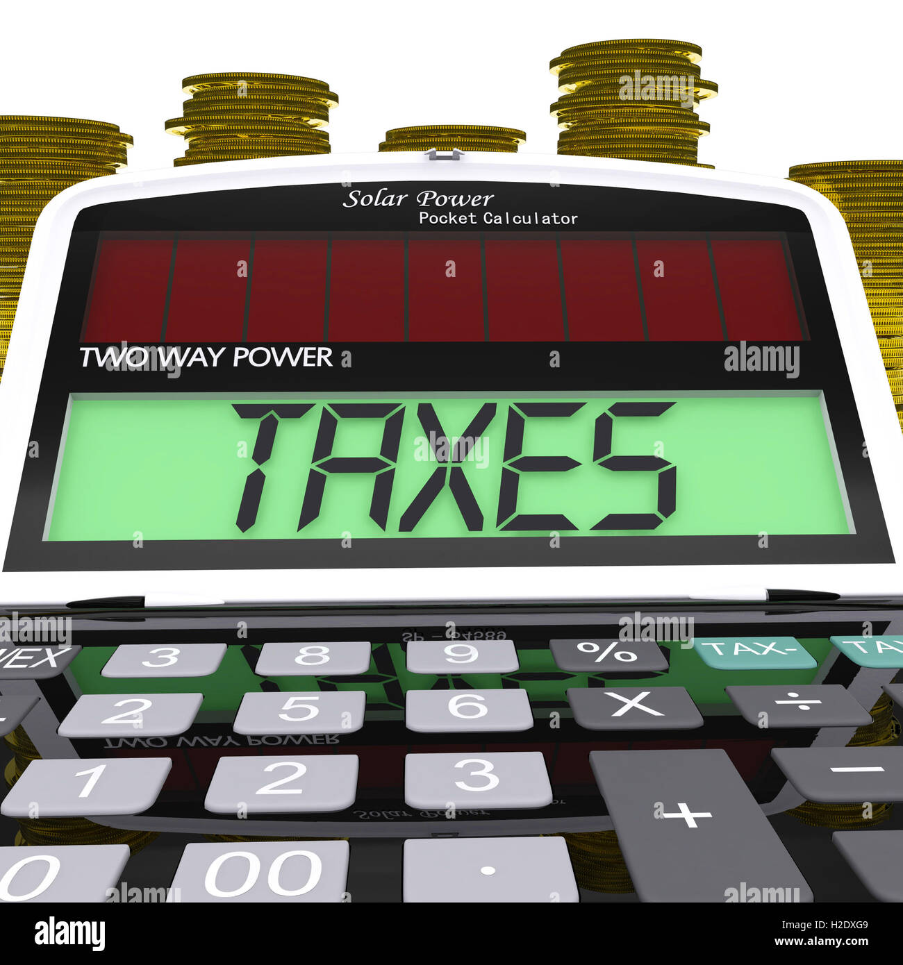 Taxes Calculator Means Taxation Of And Earnings Stock Photo Alamy