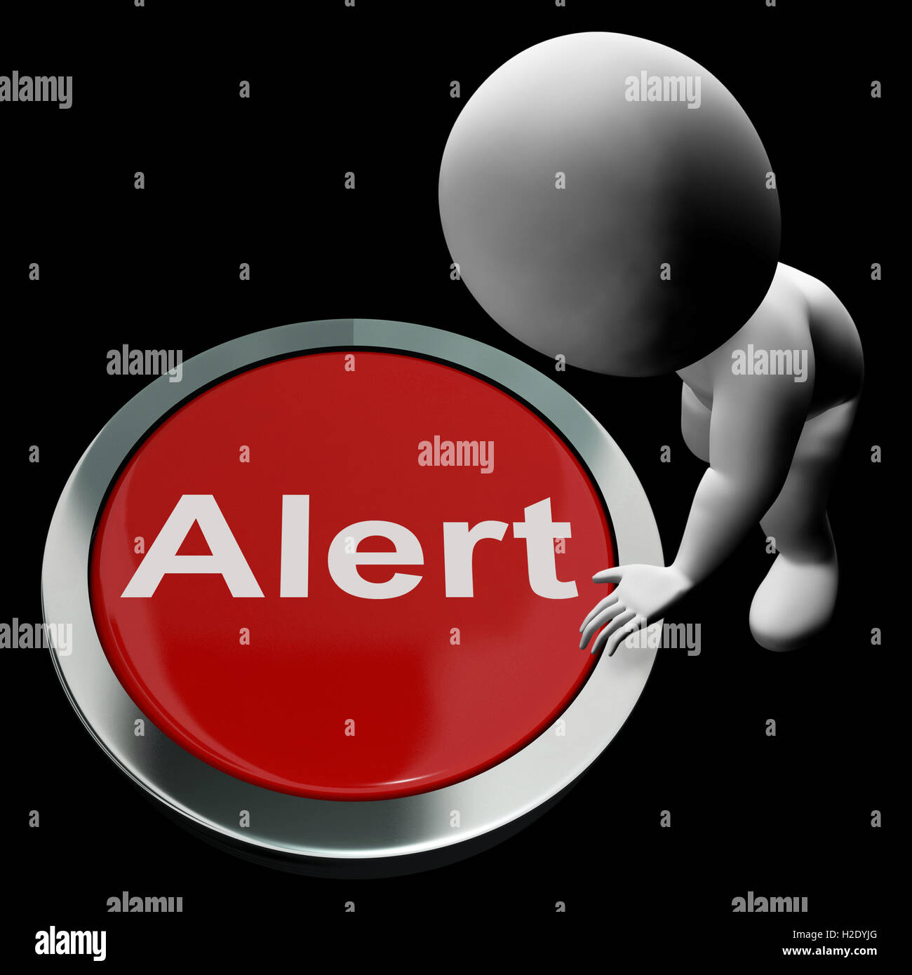 Alert Button Shows Warn Caution Or Raise Alarm Stock Photo Alamy