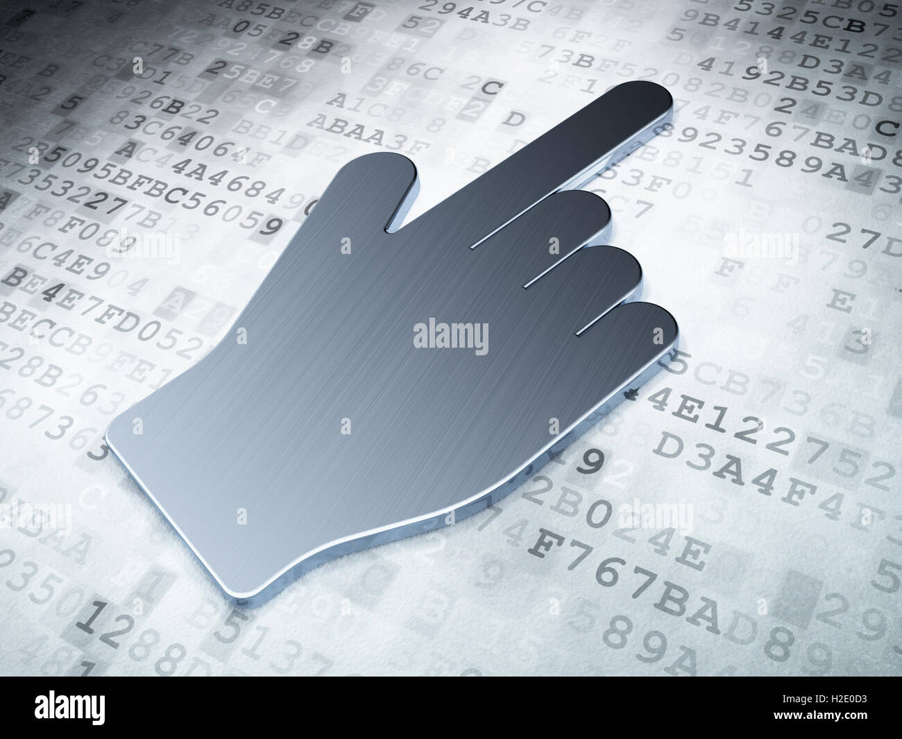 concept: Silver Mouse Cursor on digital background Stock Photo - Alamy