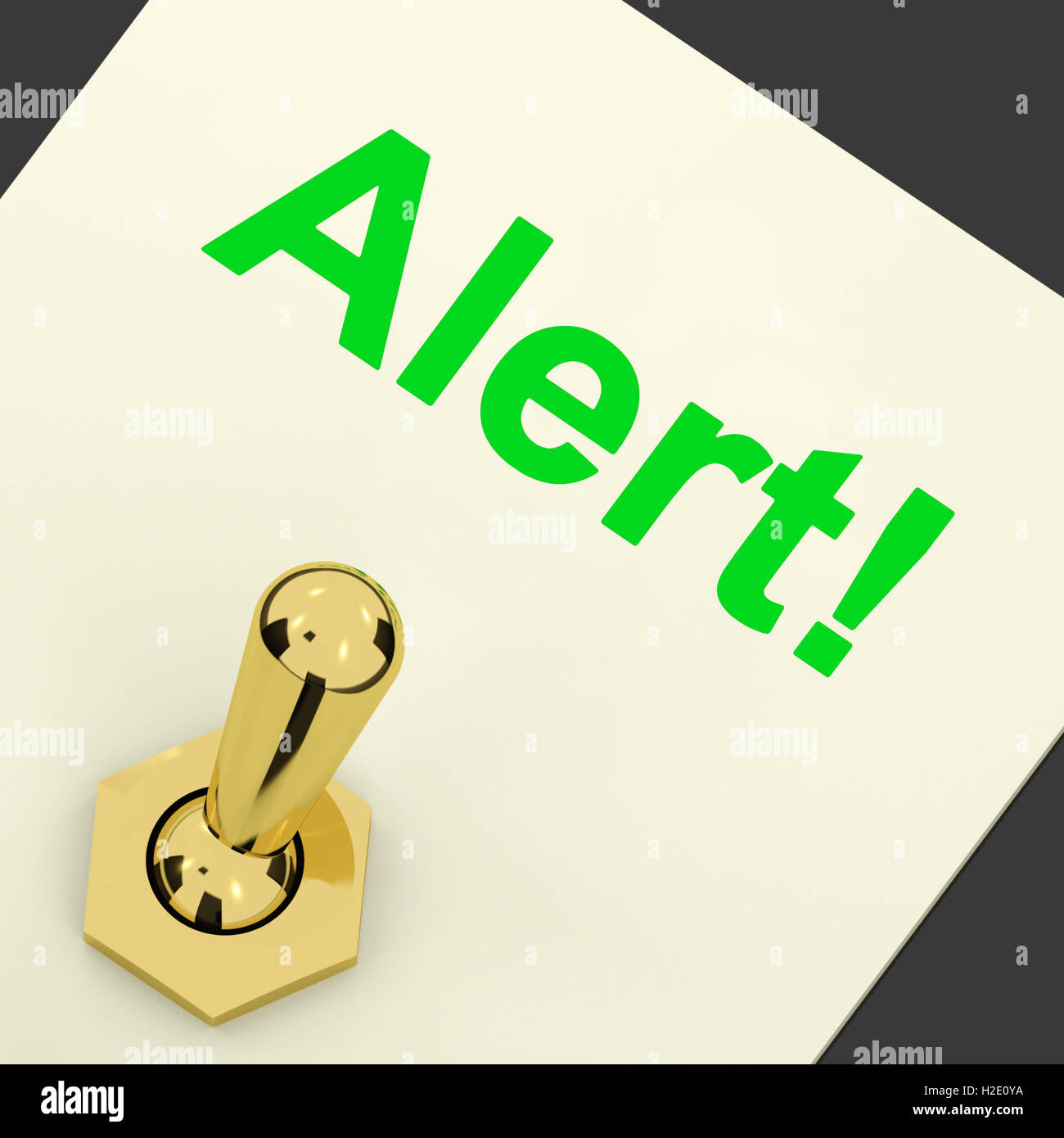 Alert! Switch Shows Danger Warning Or Beware Stock Photo Alamy