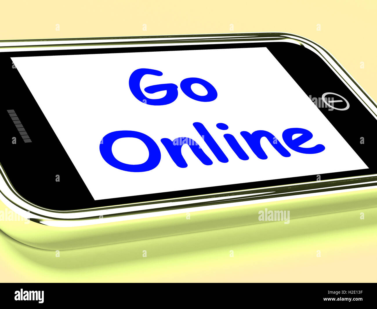Go Online On Phone Shows Use Web Internet Stock Photo