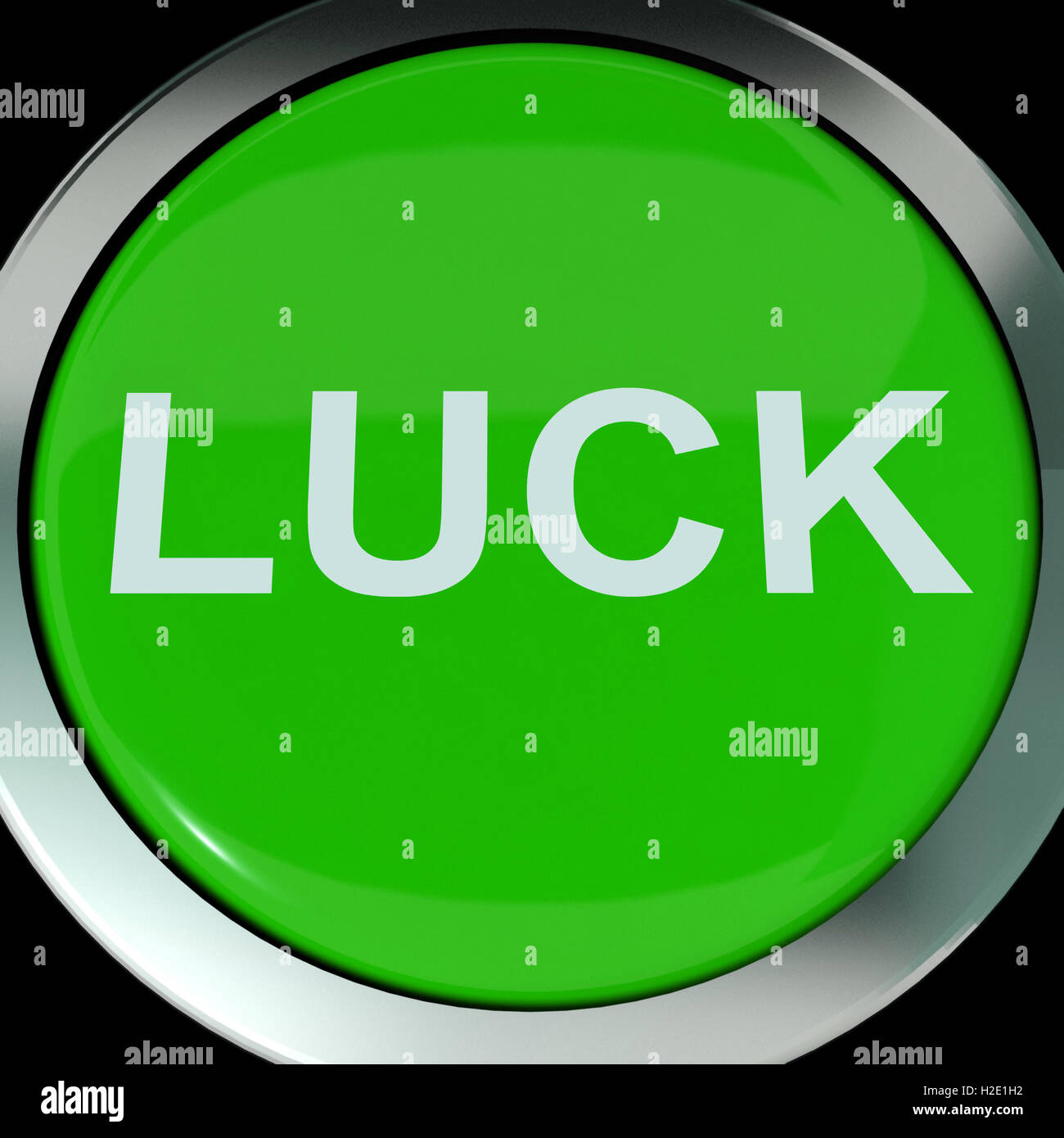 Luck Button  Shows Lucky Good Fortune Stock Photo