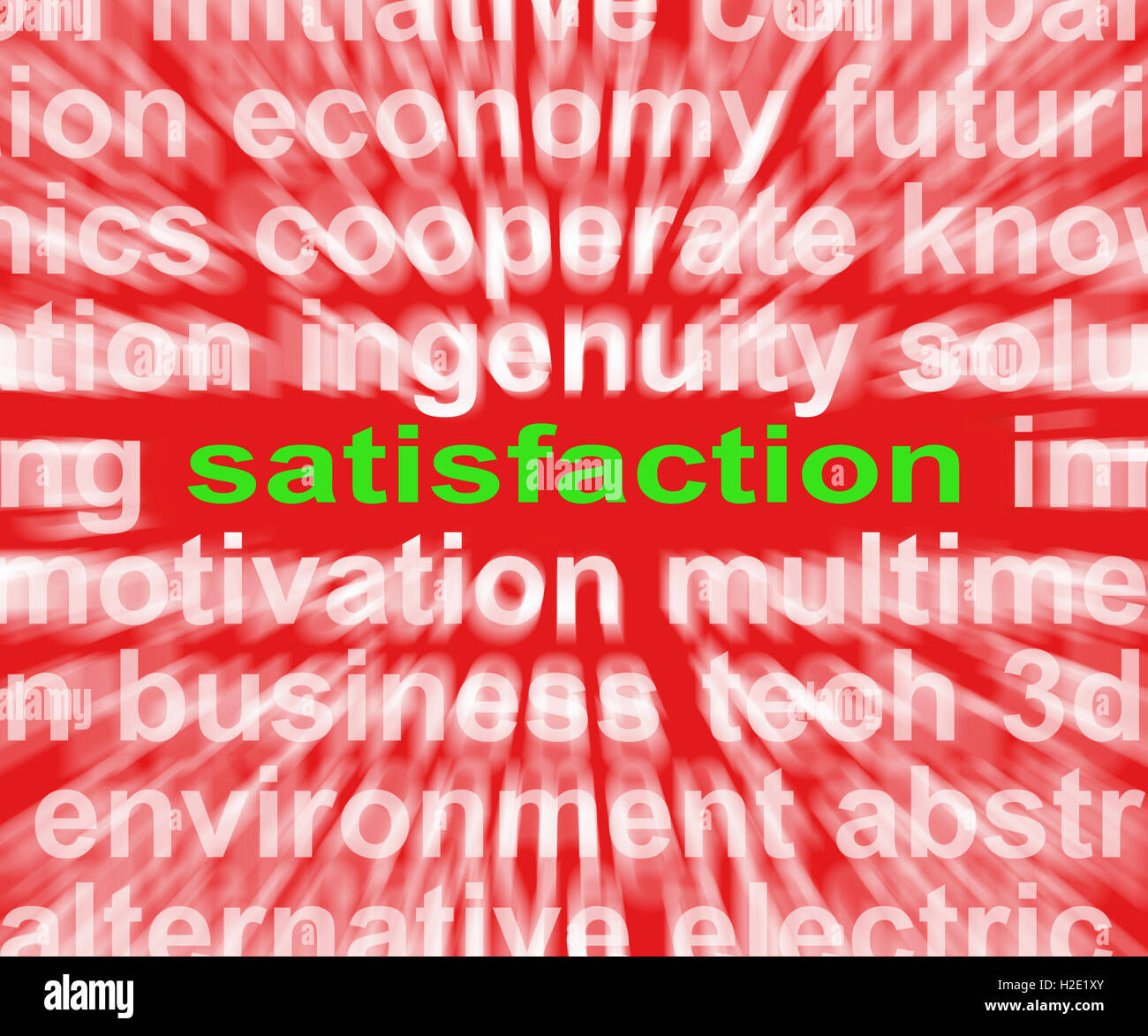 Satisfaction Word Shows Enjoyment Contentment And Fulfilment Stock Photo