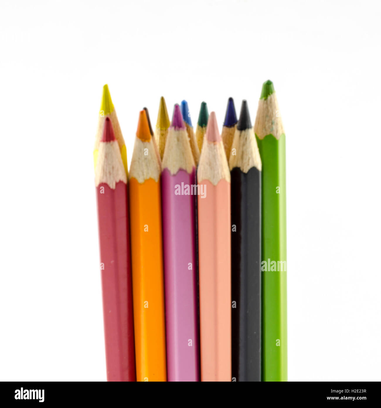 color pencils isolated on white Stock Photo - Alamy