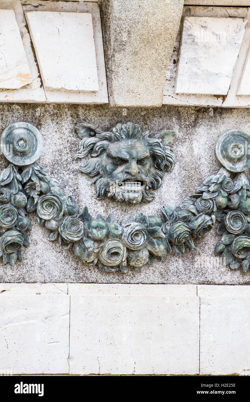 Gargoyle.monument.Ornamental fountains of the Palace of Aranjuez Stock ...