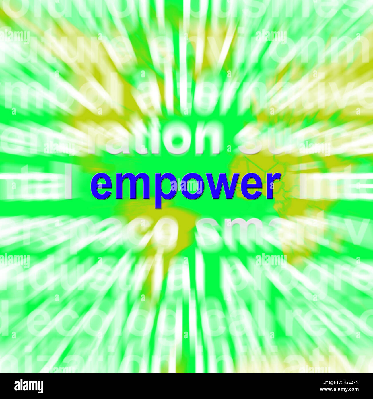 Empower Word Cloud Means Encourage Empowerment Stock Photo