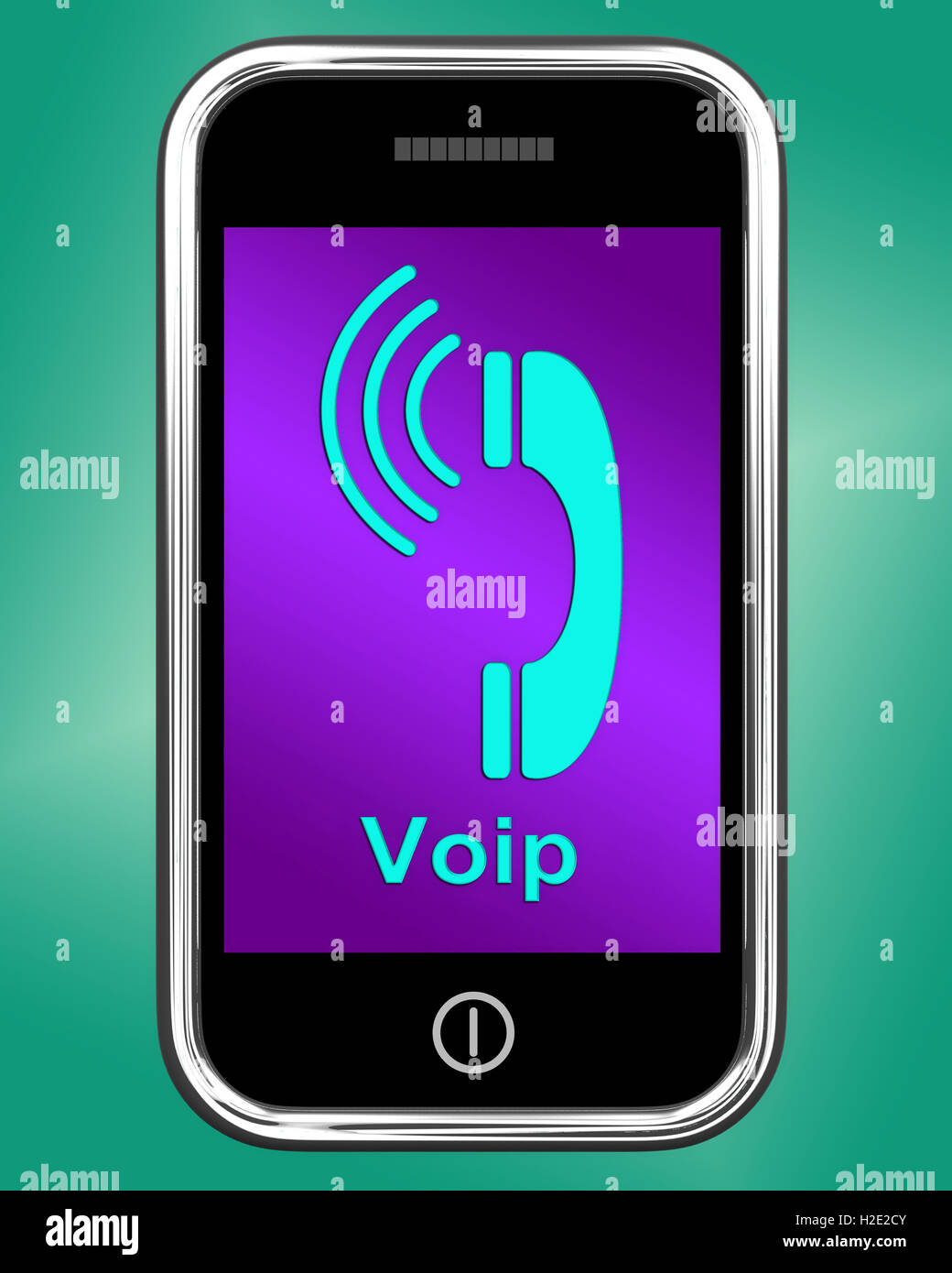 Voip On Phone Shows Voice Over Internet Protocol Or Ip Telephony Stock