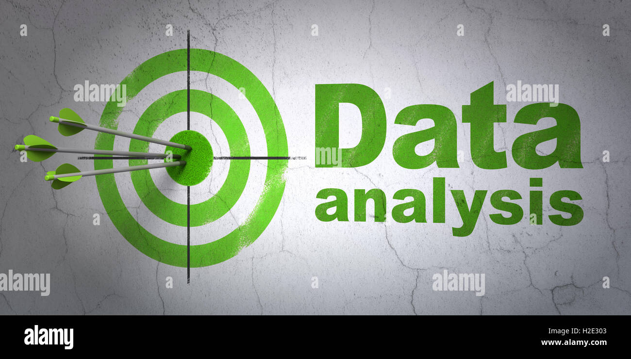 Data concept: target and Data Analysis on wall background Stock Photo ...