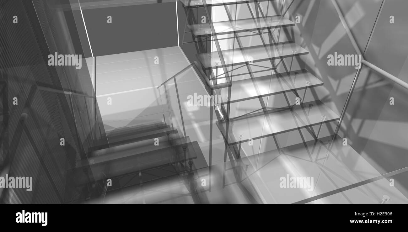 Laboratory. Modern office interior, stairs, clean space in busin Stock ...