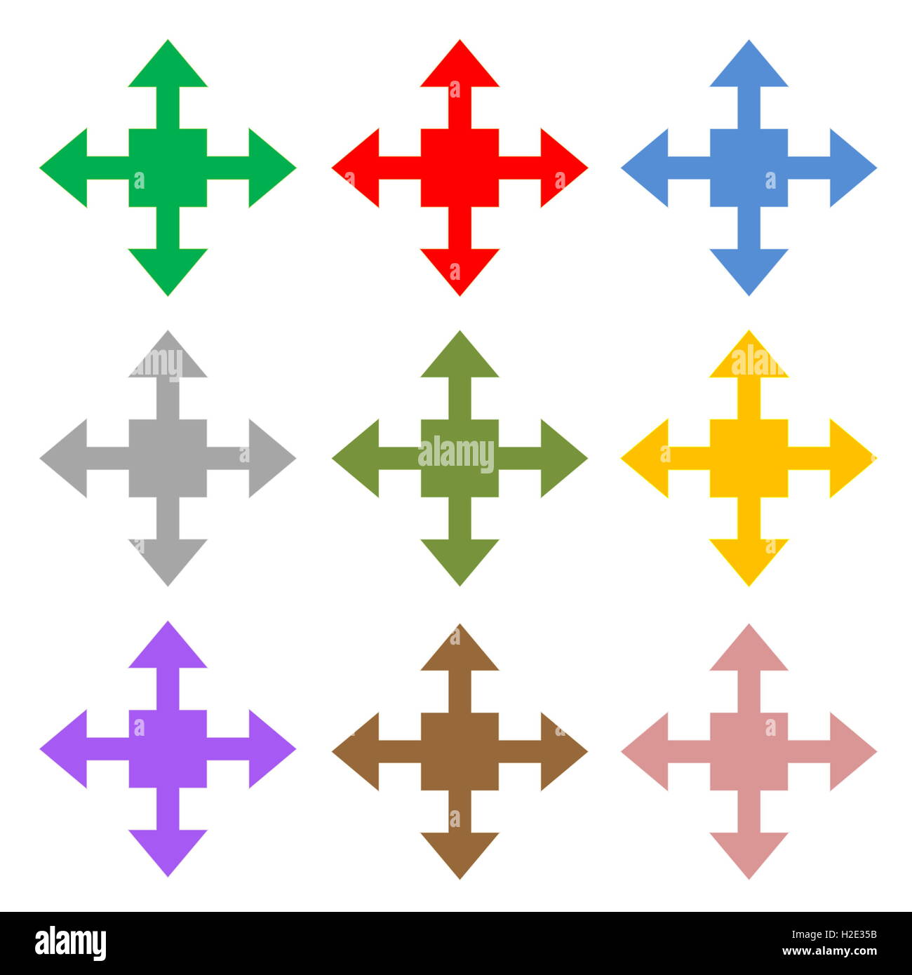 Set of four directions Stock Photo Alamy