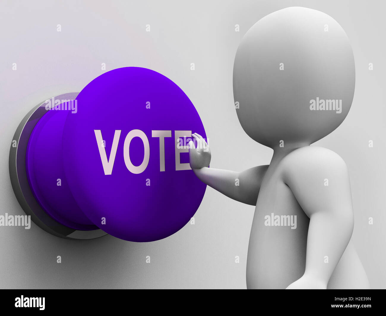 Vote Button Means Choosing Electing Or Poll Stock Photo