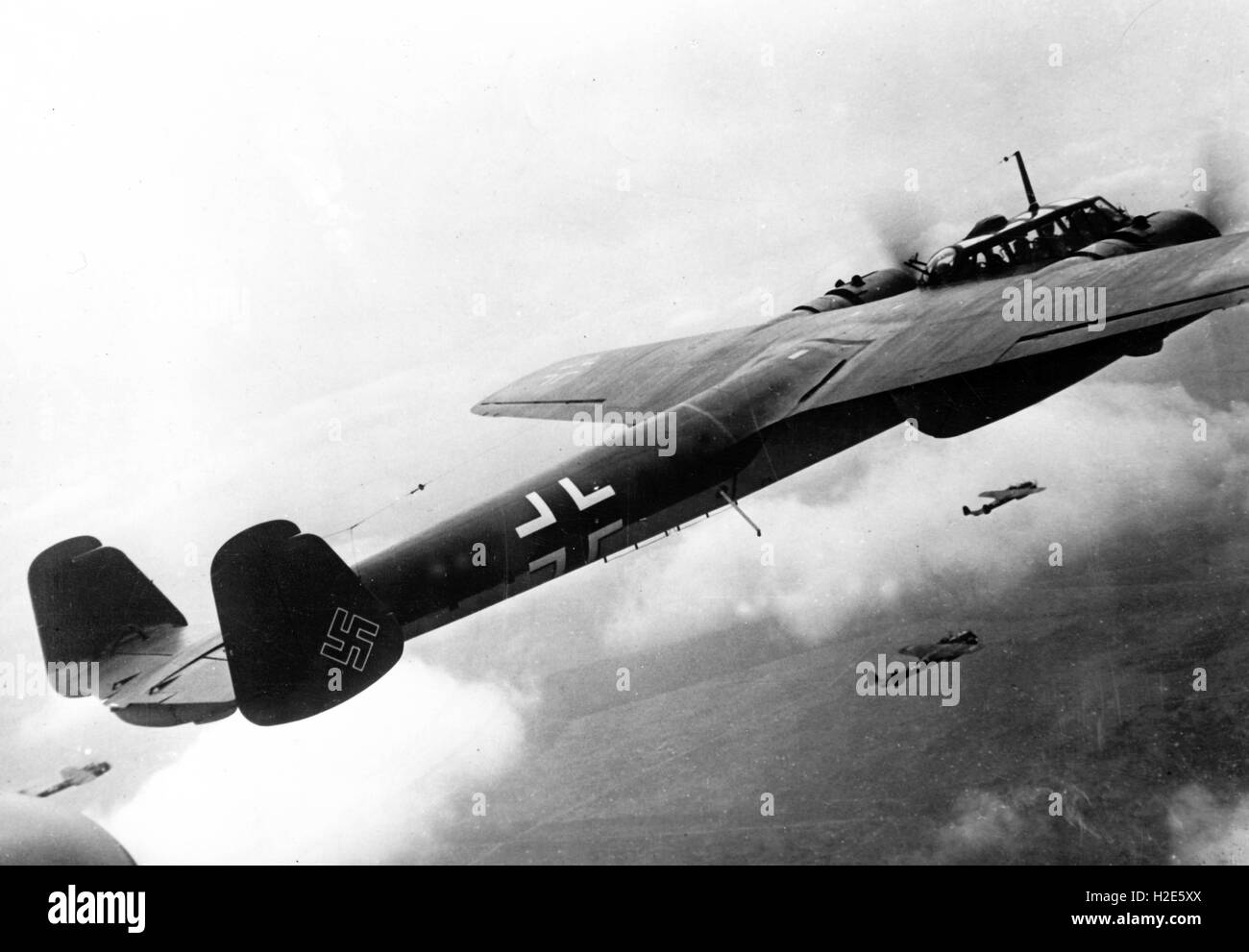 The Nazi propaganda image depicts a combat aircraft, type Dornier Do 17 on duty on the Western Front. The photo was published in May 1940. Fotoarchiv für Zeitgeschichte-  NO WIRE SERVICE -  | usage worldwide Stock Photo