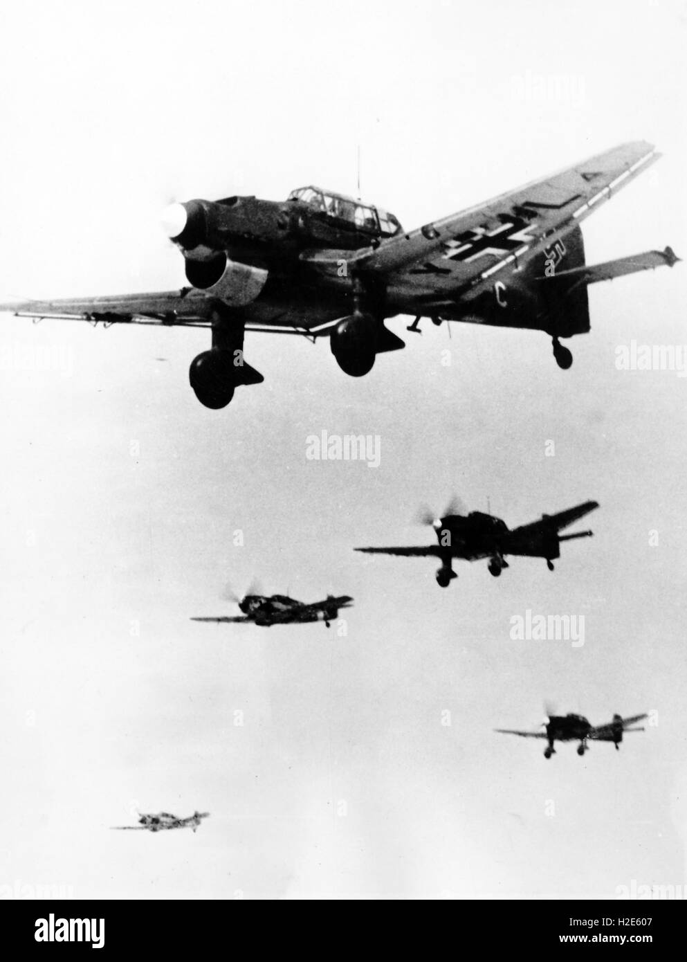 The Nazi propaganda image depicts a couple of dive bombers, type Junker Ju 87 of the German Wehrmacht. The photo was published in June 1941. Fotoarchiv für Zeitgeschichte - NO WIRE SERVICE -  | usage worldwide Stock Photo