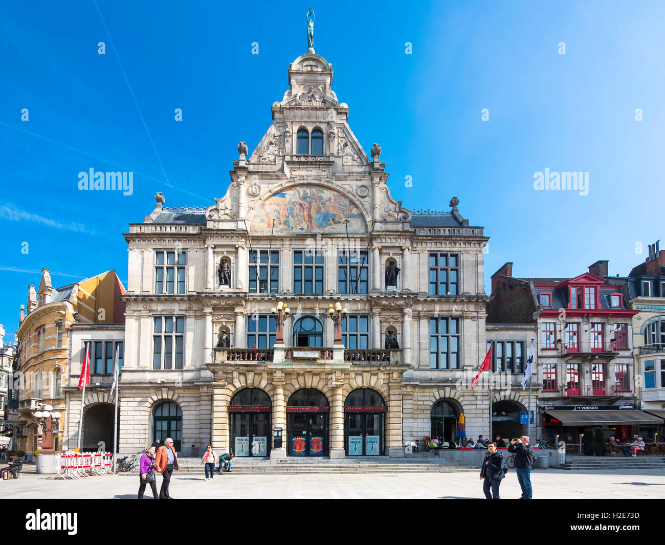 Schouwburg theater at Sint-Baafsplein, Ghent, Flanders, Belgium Stock Photo