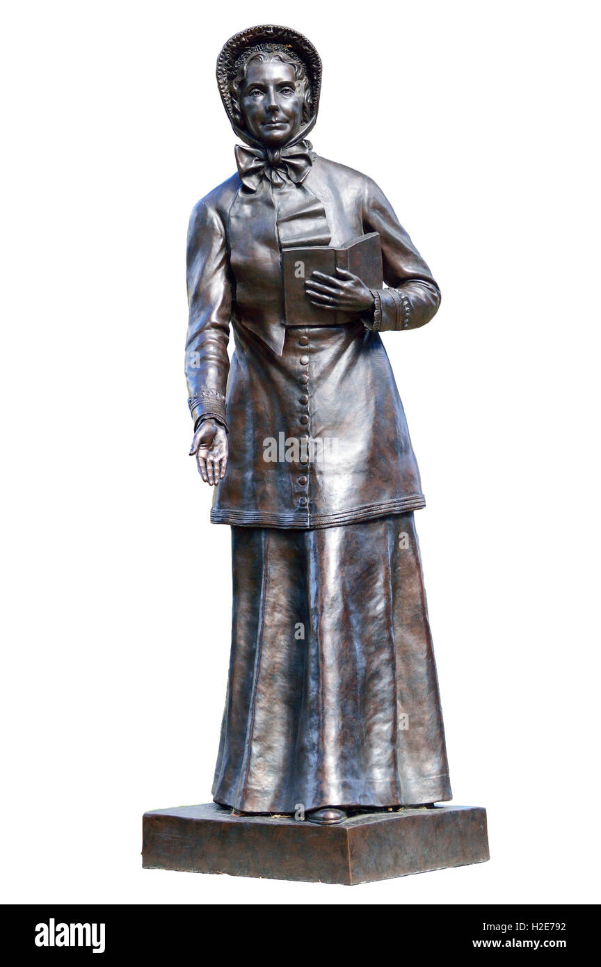London, England, UK. Statue : Catherine Booth (wife of William Booth, founder of the Salvation Army) on Mile End Rd, Whitechapel Stock Photo