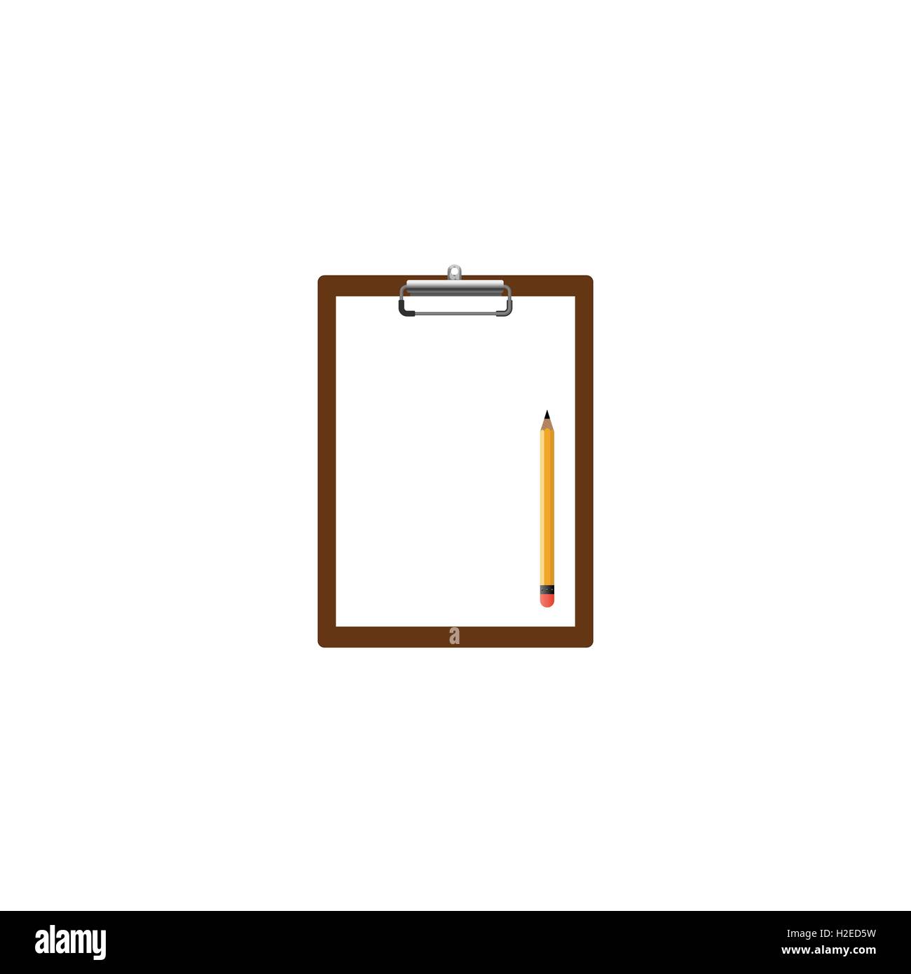 Blank clipboard with white paper and pencil isolated vector ...