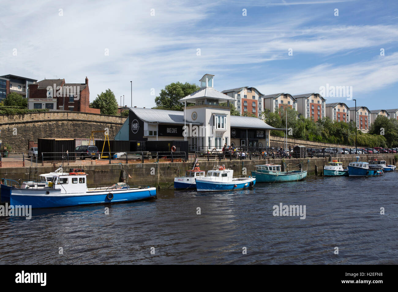 Boats on the River Tyne, by the Cycle Hub, in NewcastleuponTyne