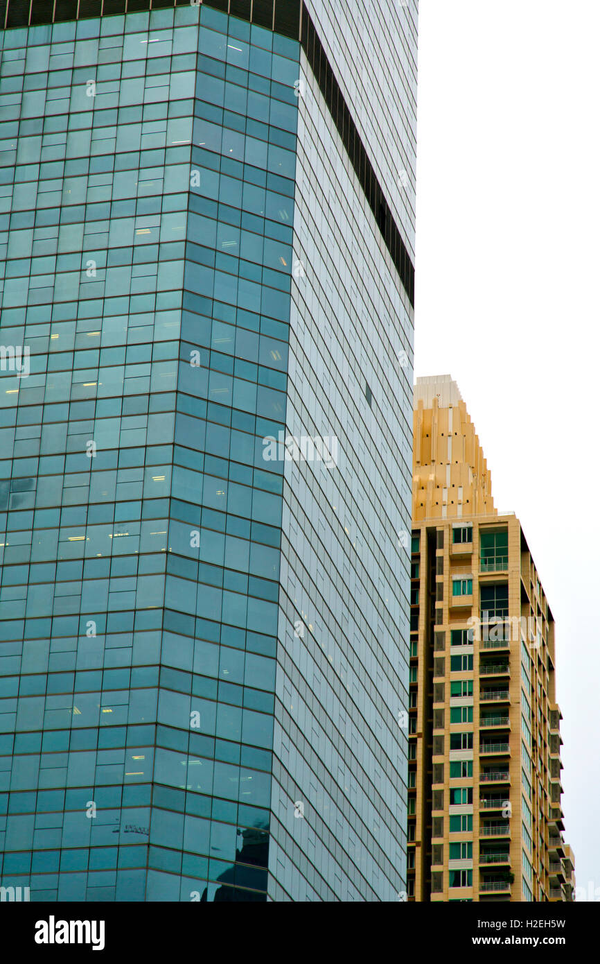 thailand bangkok office district palaces abstract modern building line ...