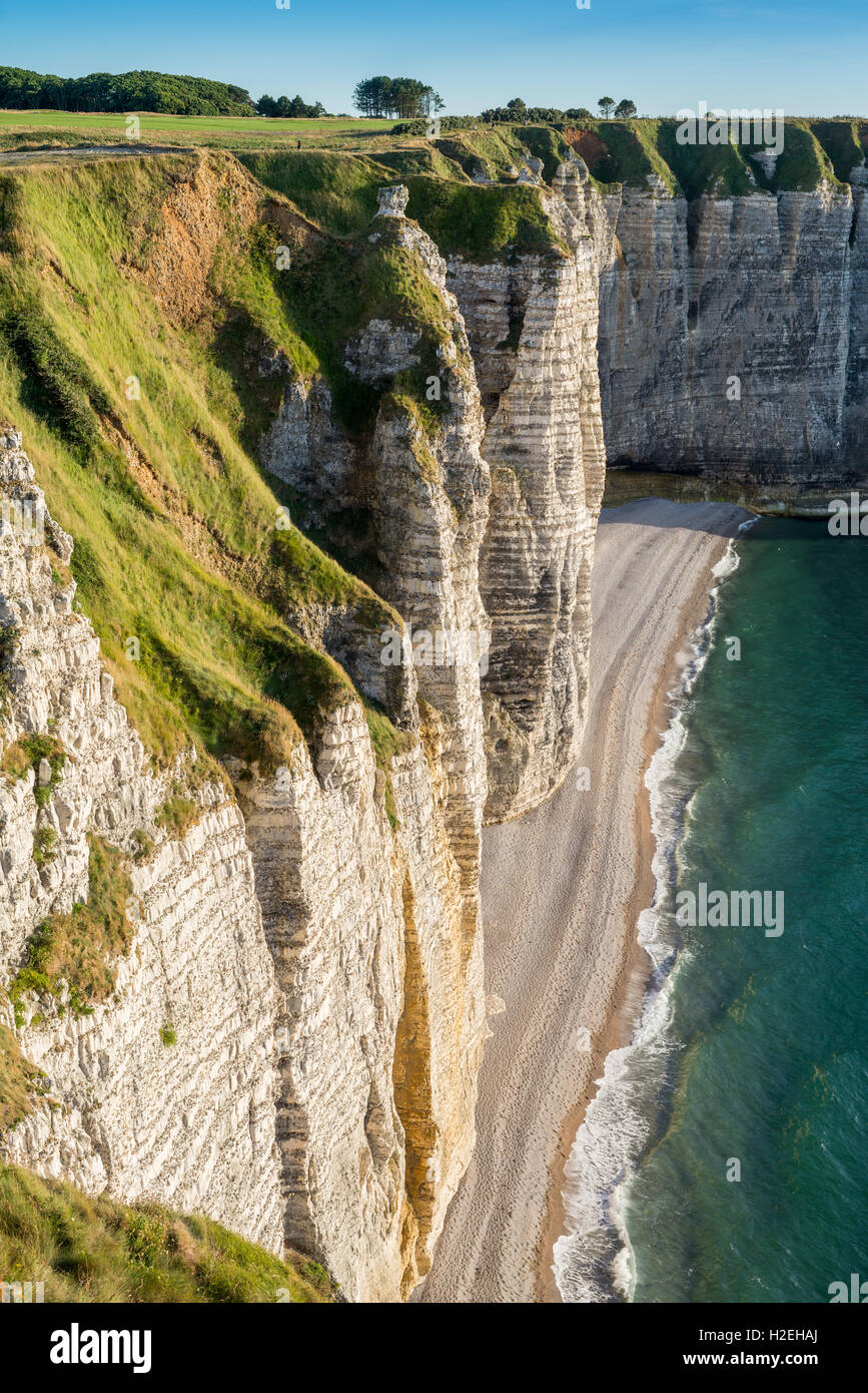 The cliffs of Etretat on the Normandy coast, France, EU, Europe Stock ...